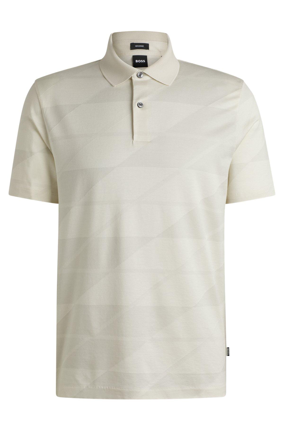 Mercerized-cotton polo shirt with jacquard pattern Product Image