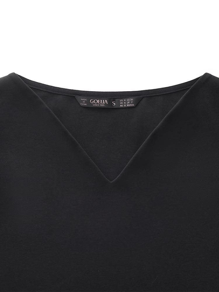 V-Neck Puff Sleeve Women Knit Top Product Image