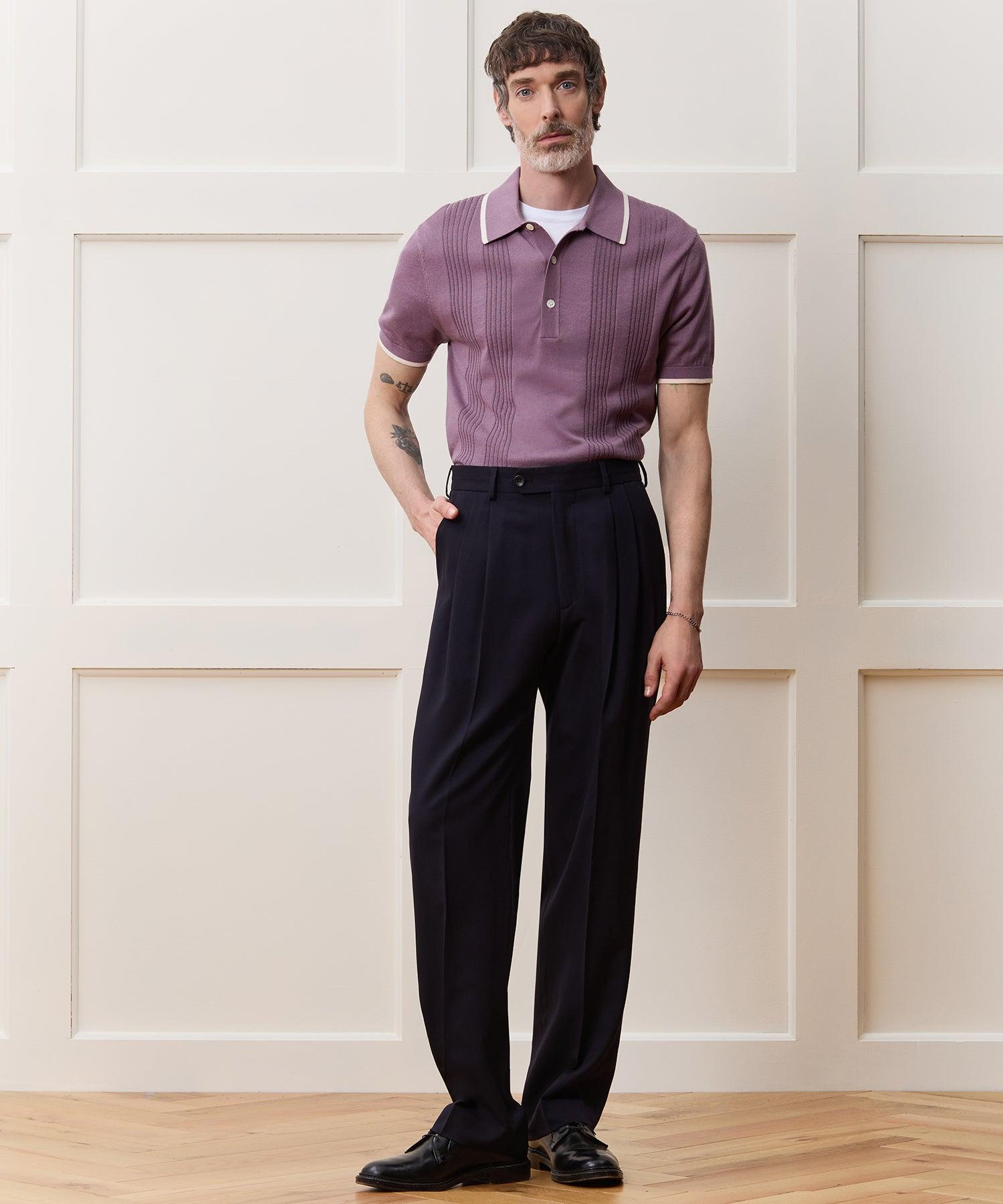 Silk-Cotton Tipped Sweater Polo Product Image