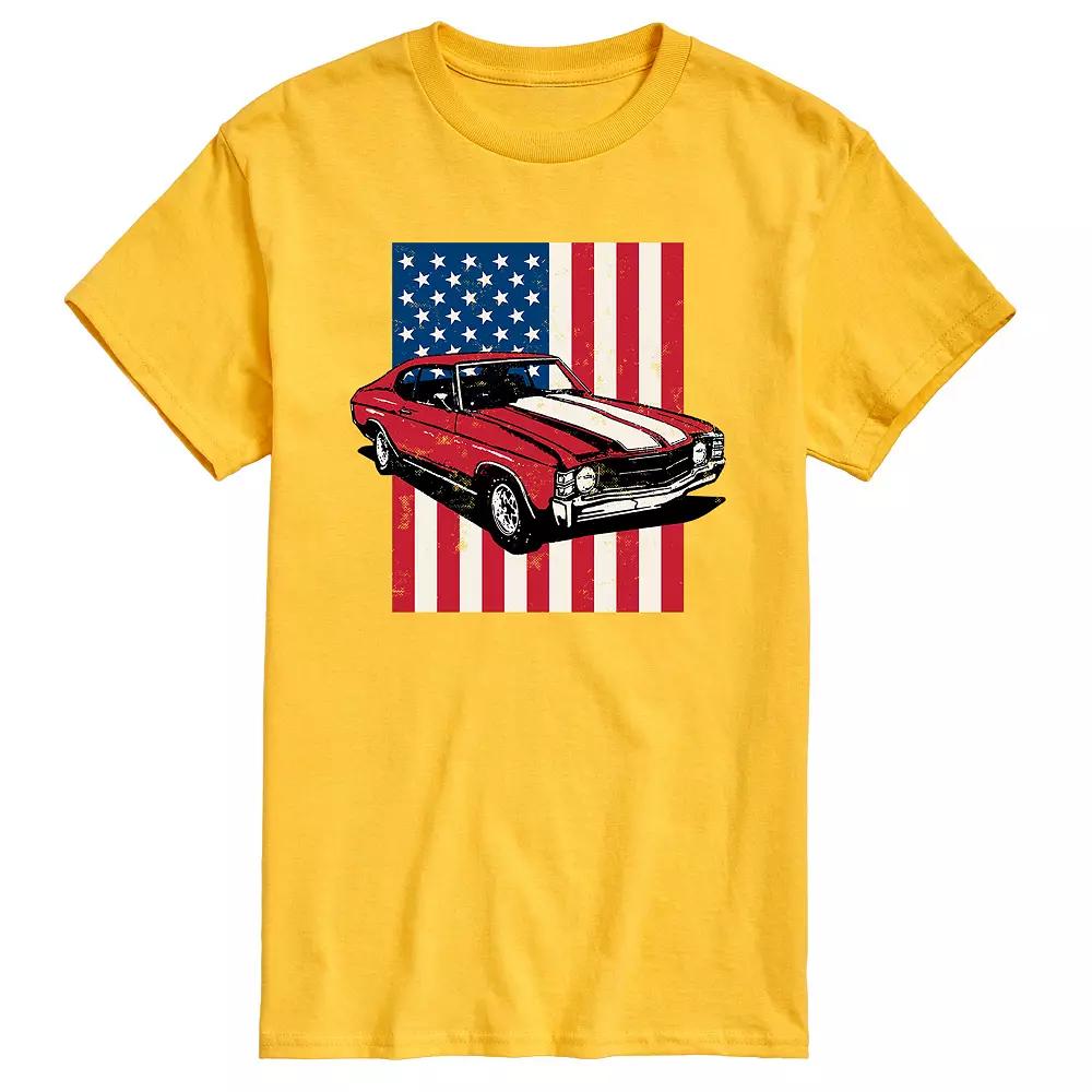 Men's Muscle Car American Flag Graphic Tee,  Product Image