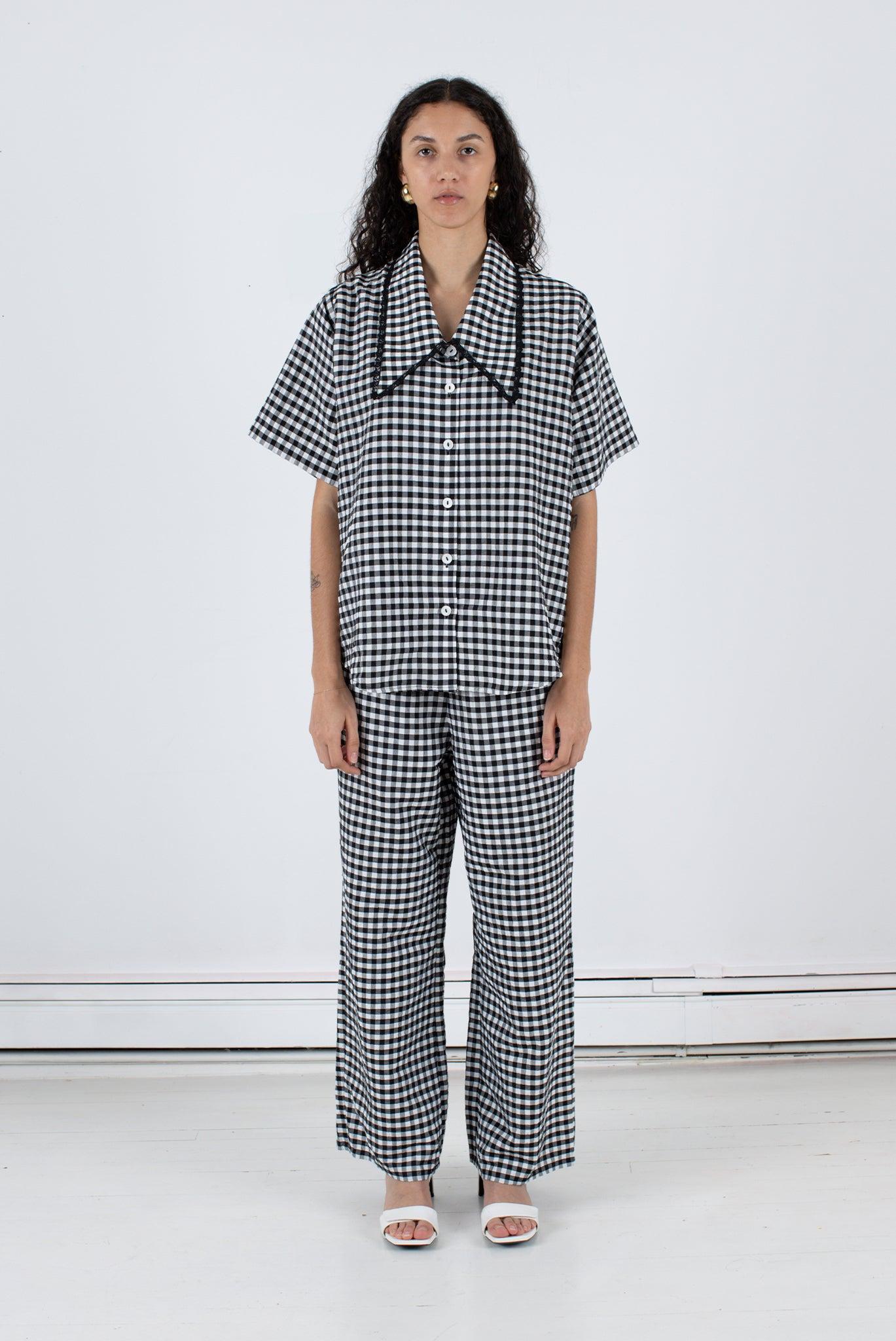 Tilda Top - Black Check Product Image