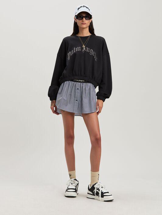 RHINESTONE CURVED LOGO D CREW BLACK - SI Product Image