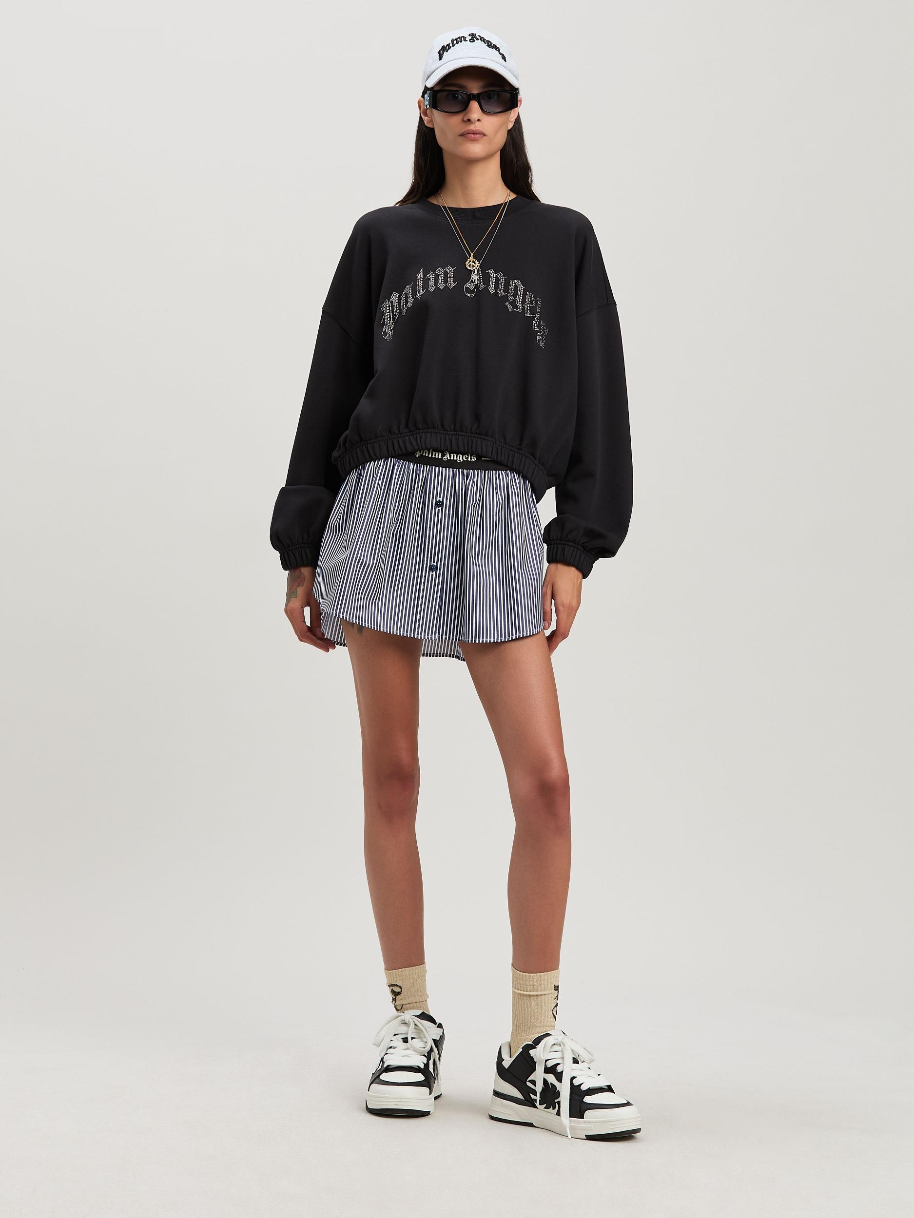 RHINESTONE CURVED LOGO D CREW BLACK - SI Product Image