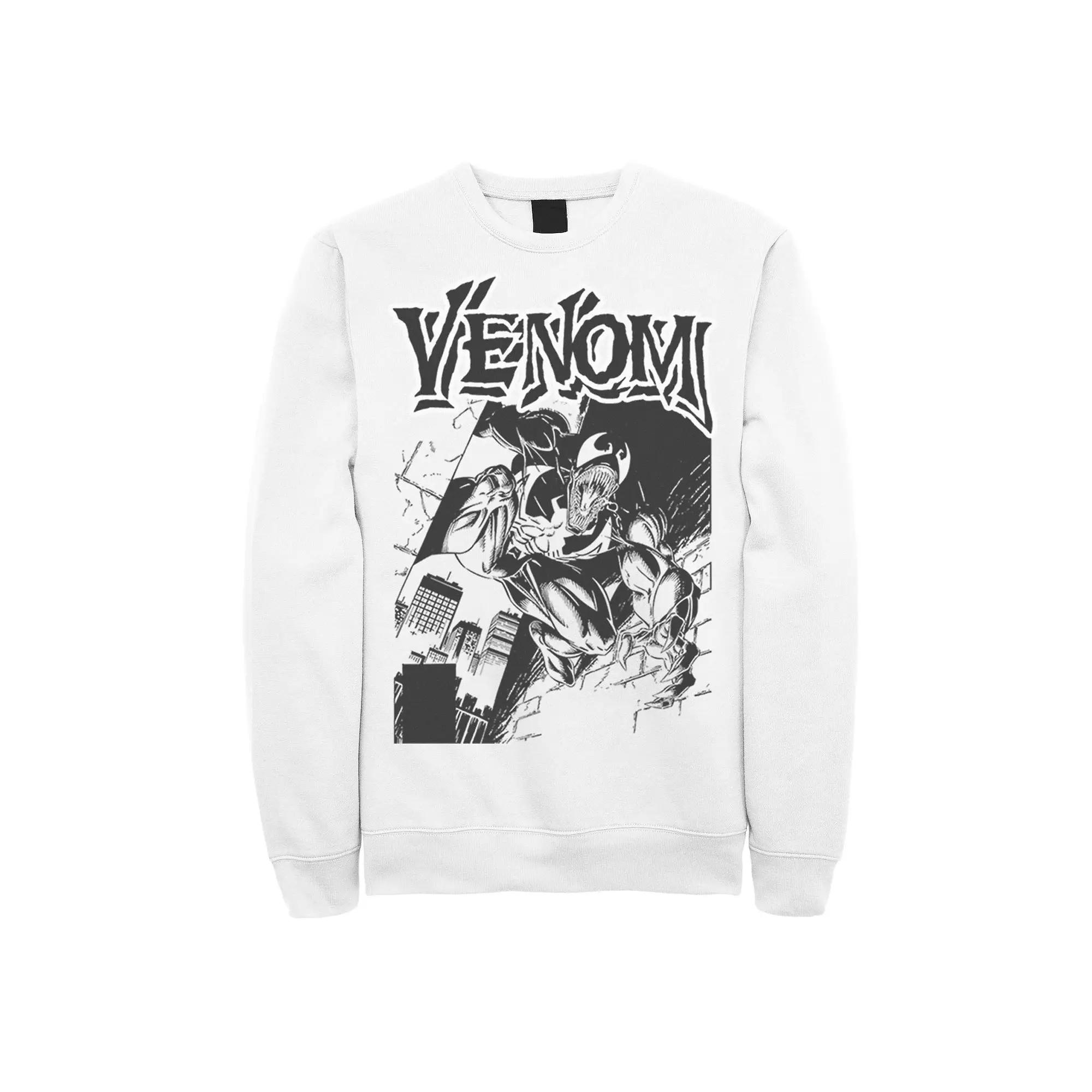 Mens Marvel Venom Street Cover Comic Illustration Graphic Fleece Pullover Product Image