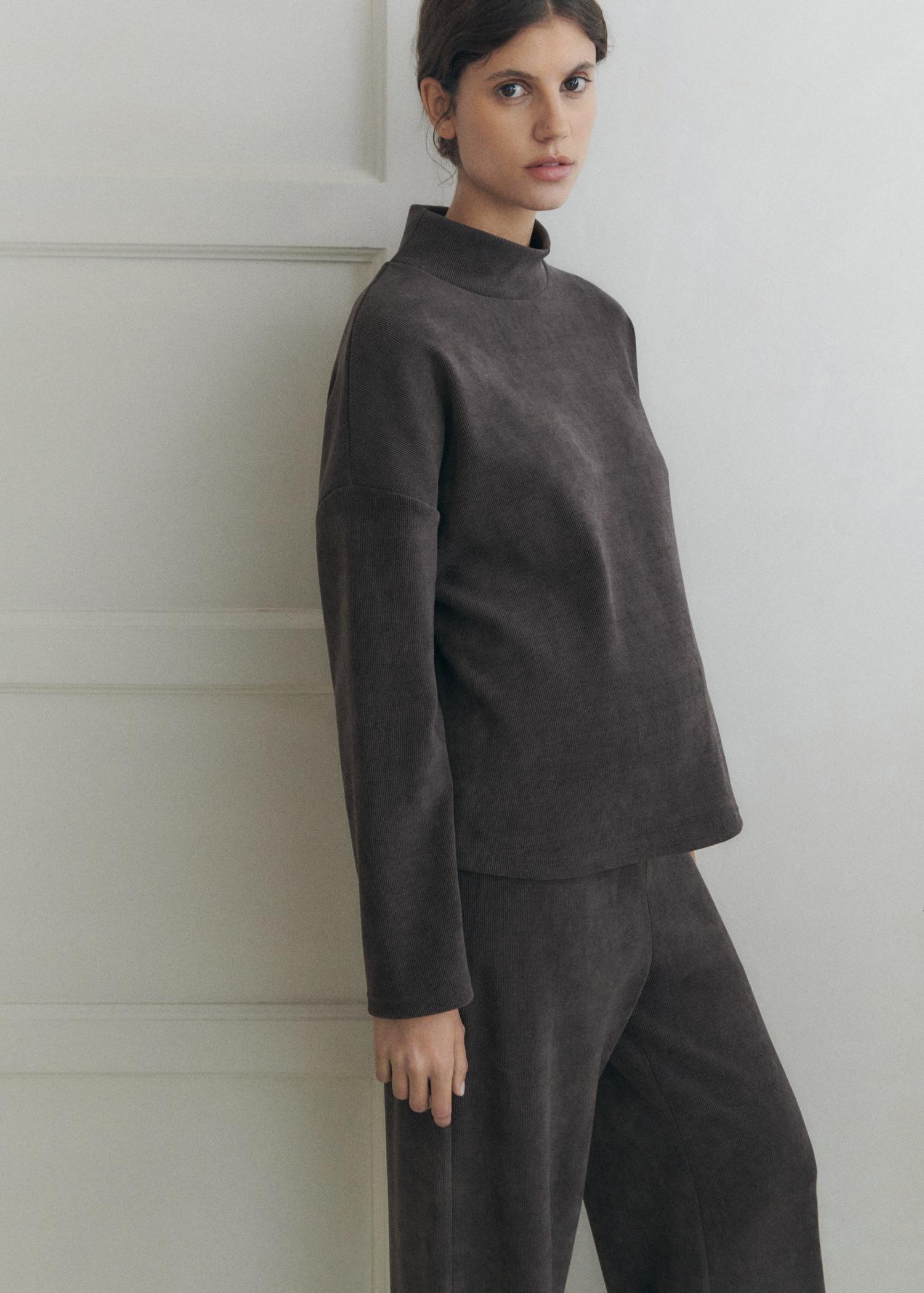 Corduroy pants with elastic waist - Women | MANGO USA Product Image