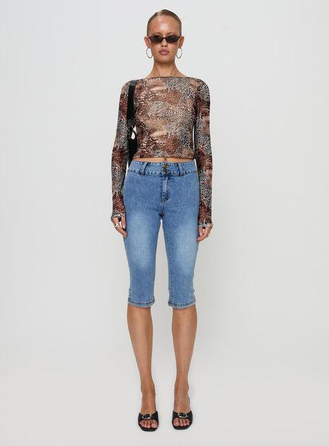Tied In Long Sleeve Top Leopard Product Image