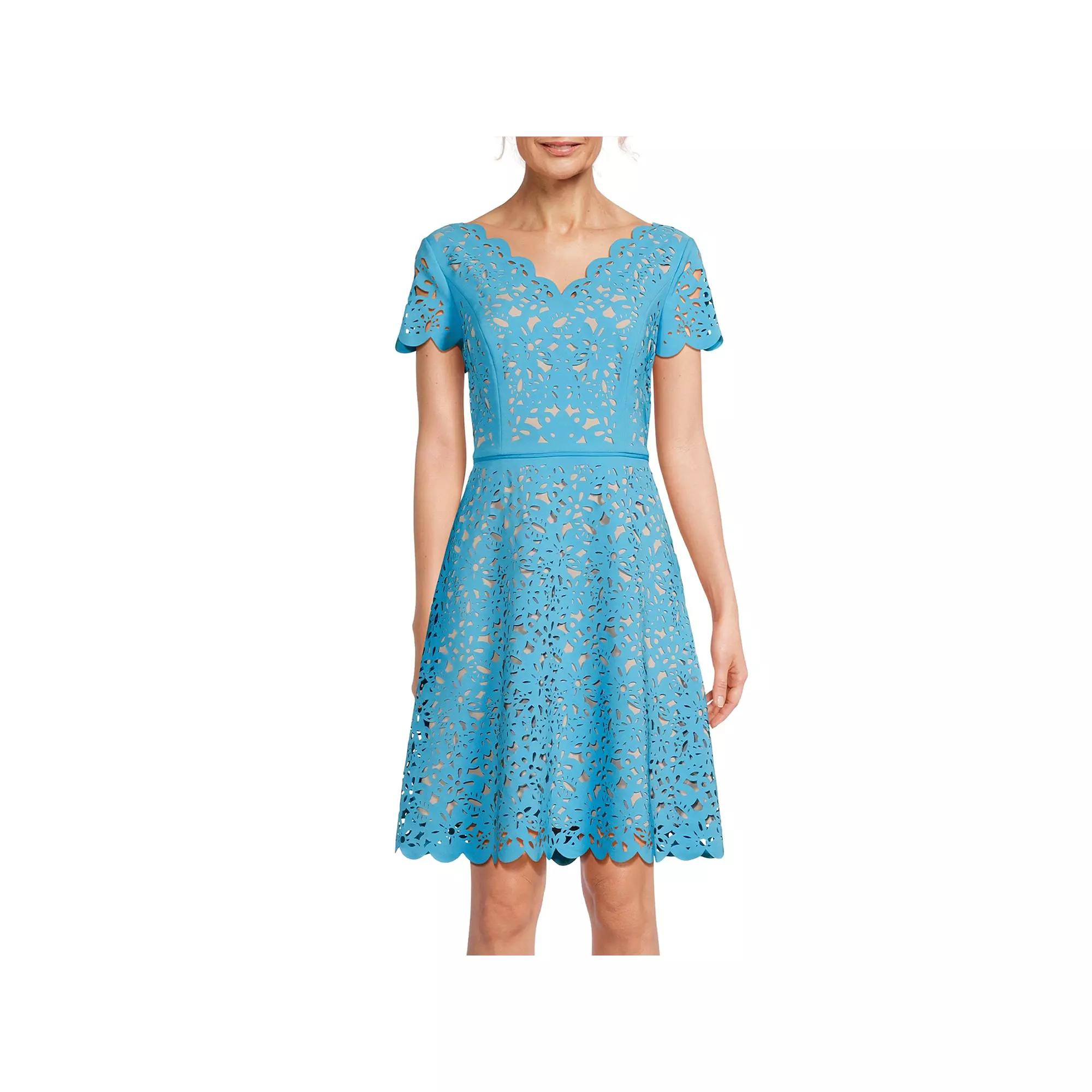 Women's Focus By Shani Cutout Overlay A-Line Dress,  Product Image