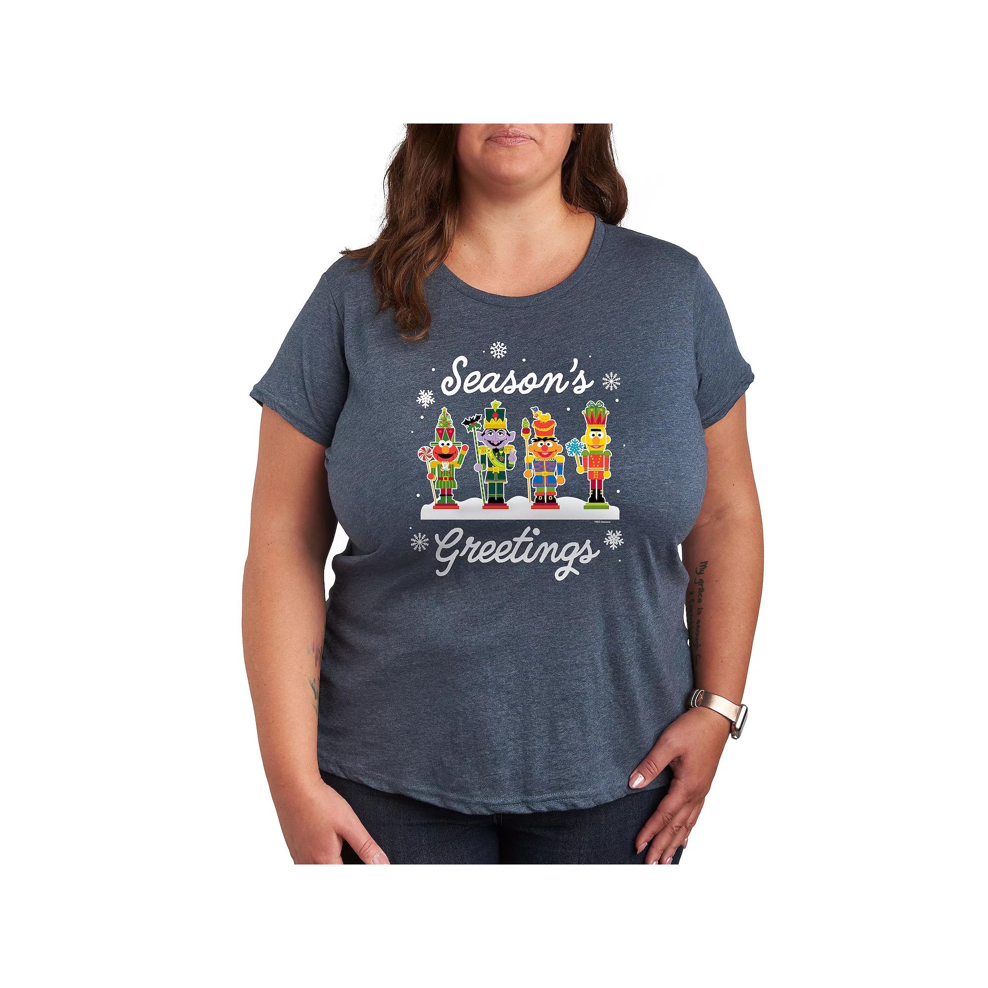 Plus Sesame Street Season's Greetings Graphic Tee, Women's,  Product Image
