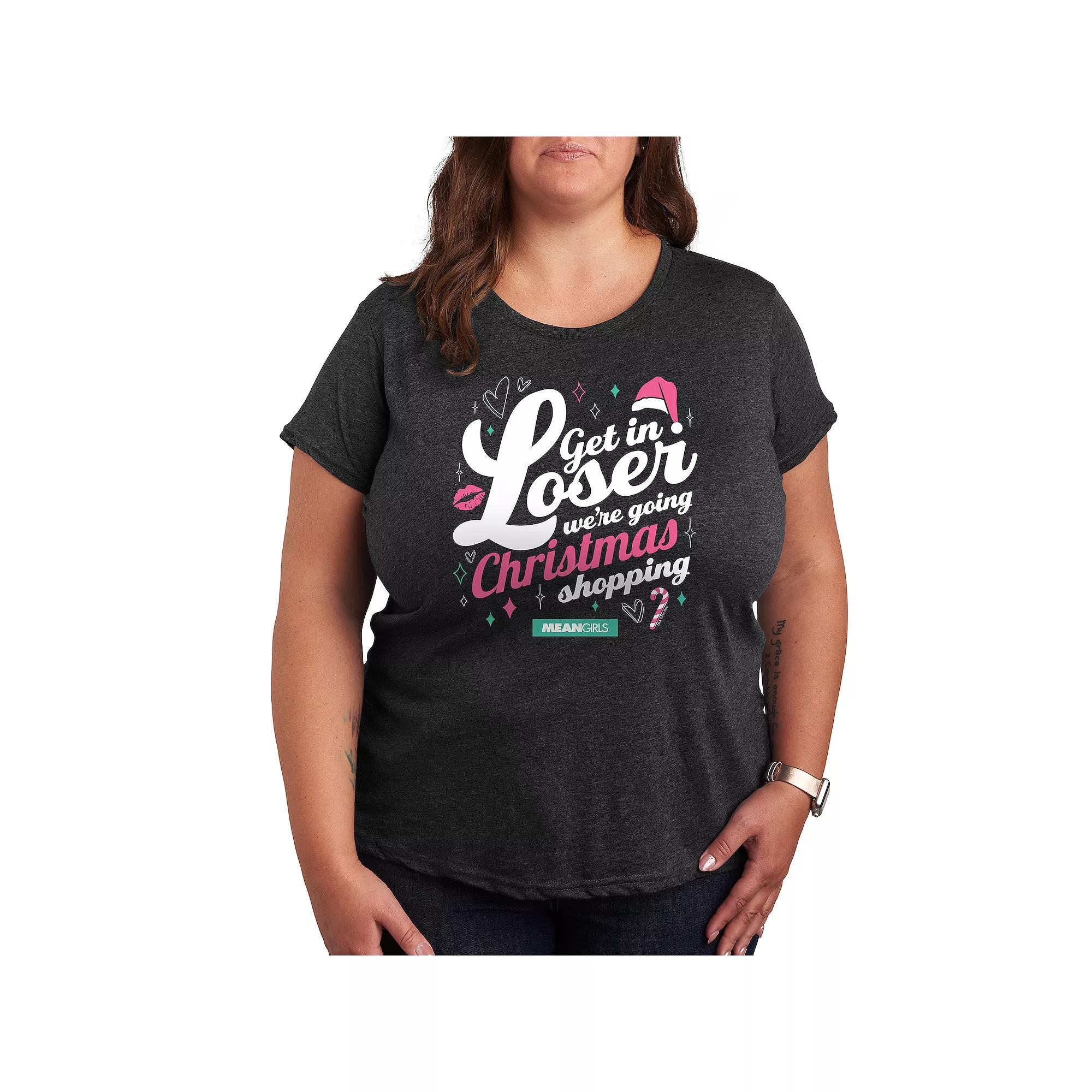 Plus Mean Girls Christmas Shopping Graphic Tee, Women's,  Product Image