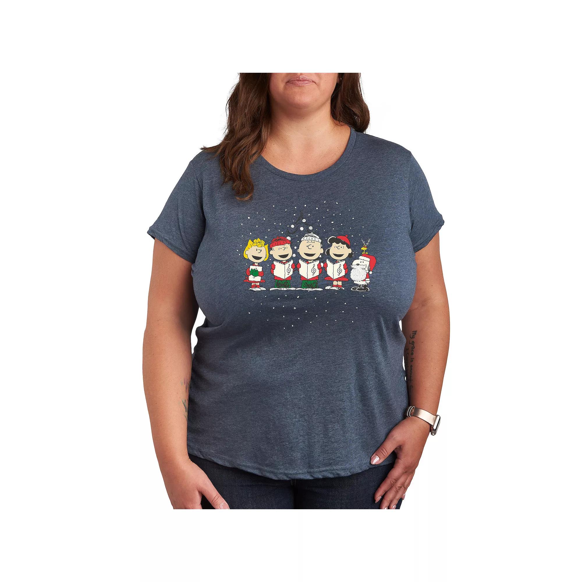 Plus Peanuts Christmas Art Graphic Tee, Women's,  Product Image