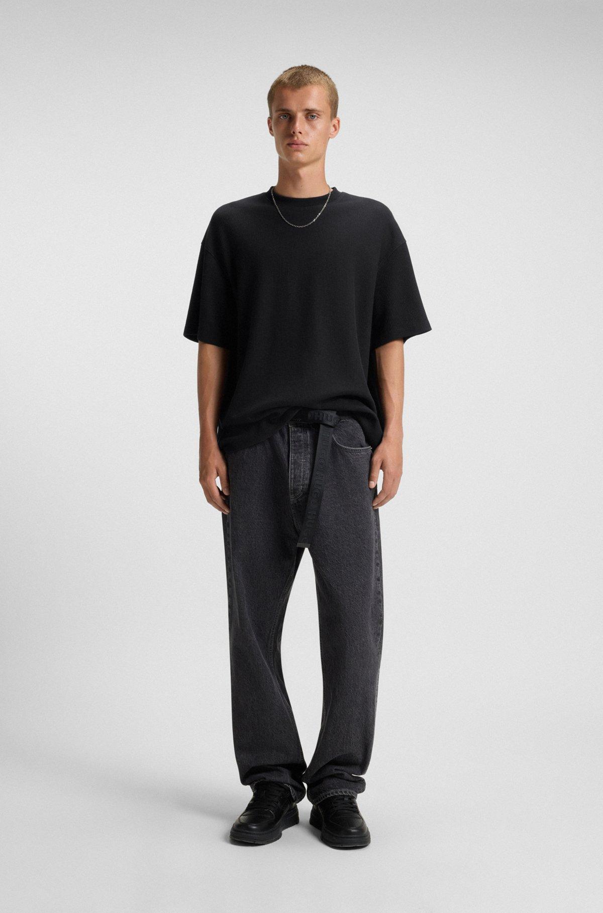 Cotton jersey T-shirt with curved logo Product Image