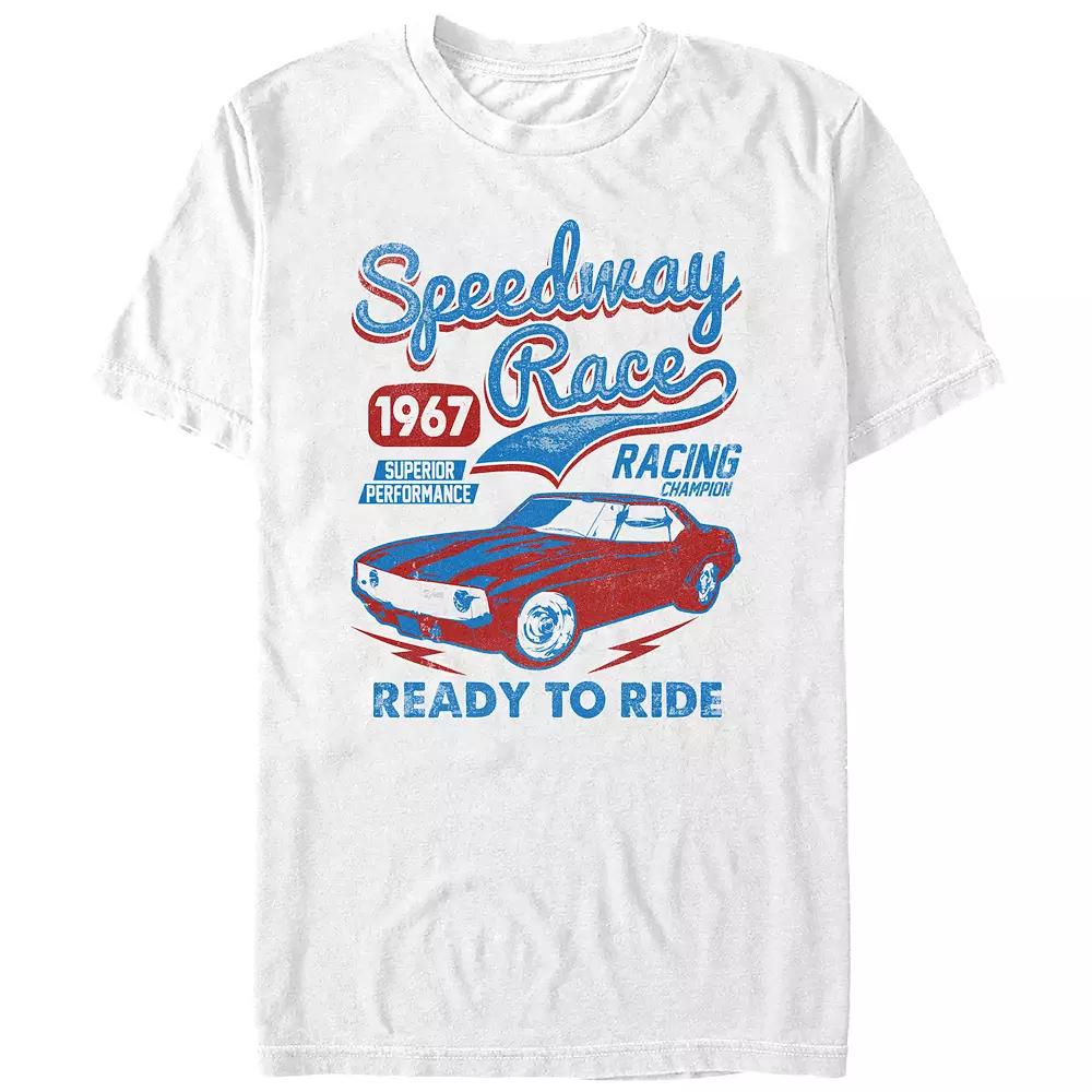 Men's Chevrolet Speedway Race Graphic Tee, Size: XS, White Product Image
