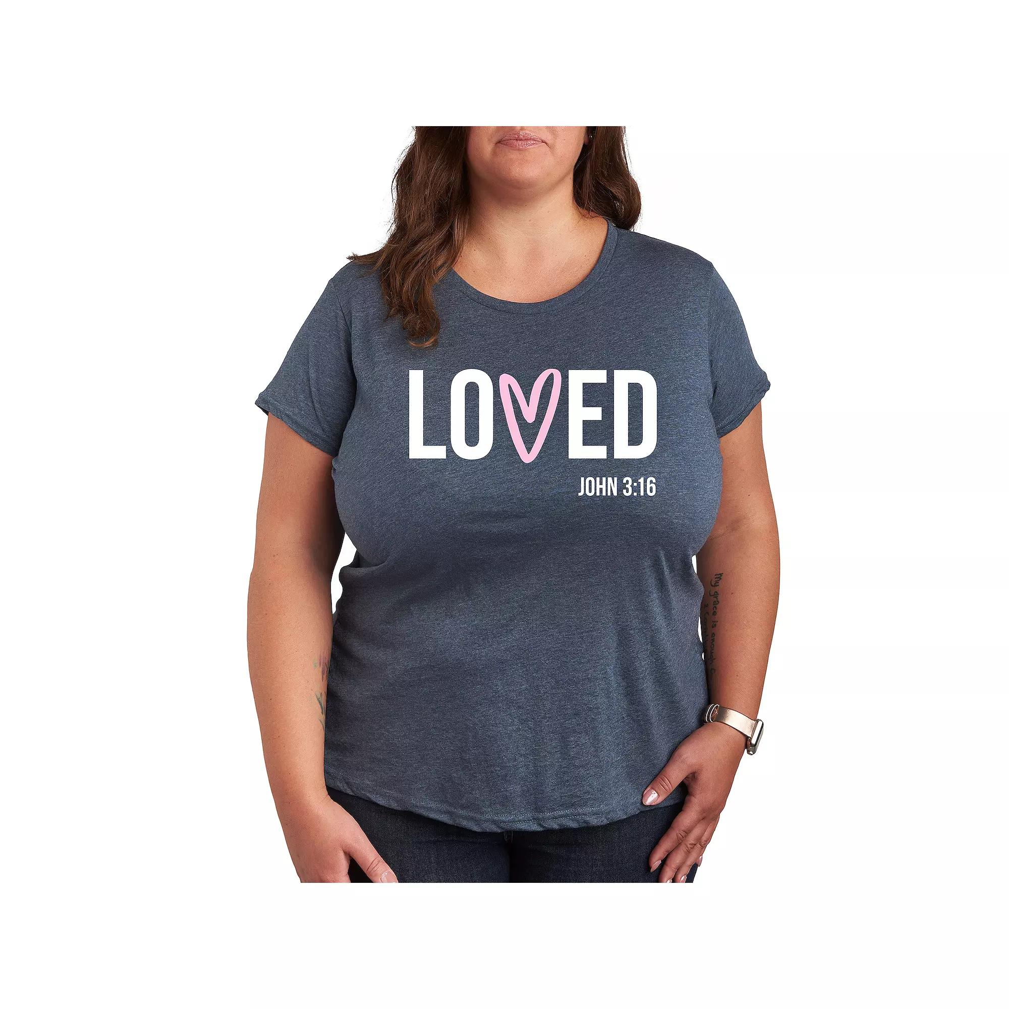 Plus Loved John 3:16 Graphic Tee, Women's,  Product Image