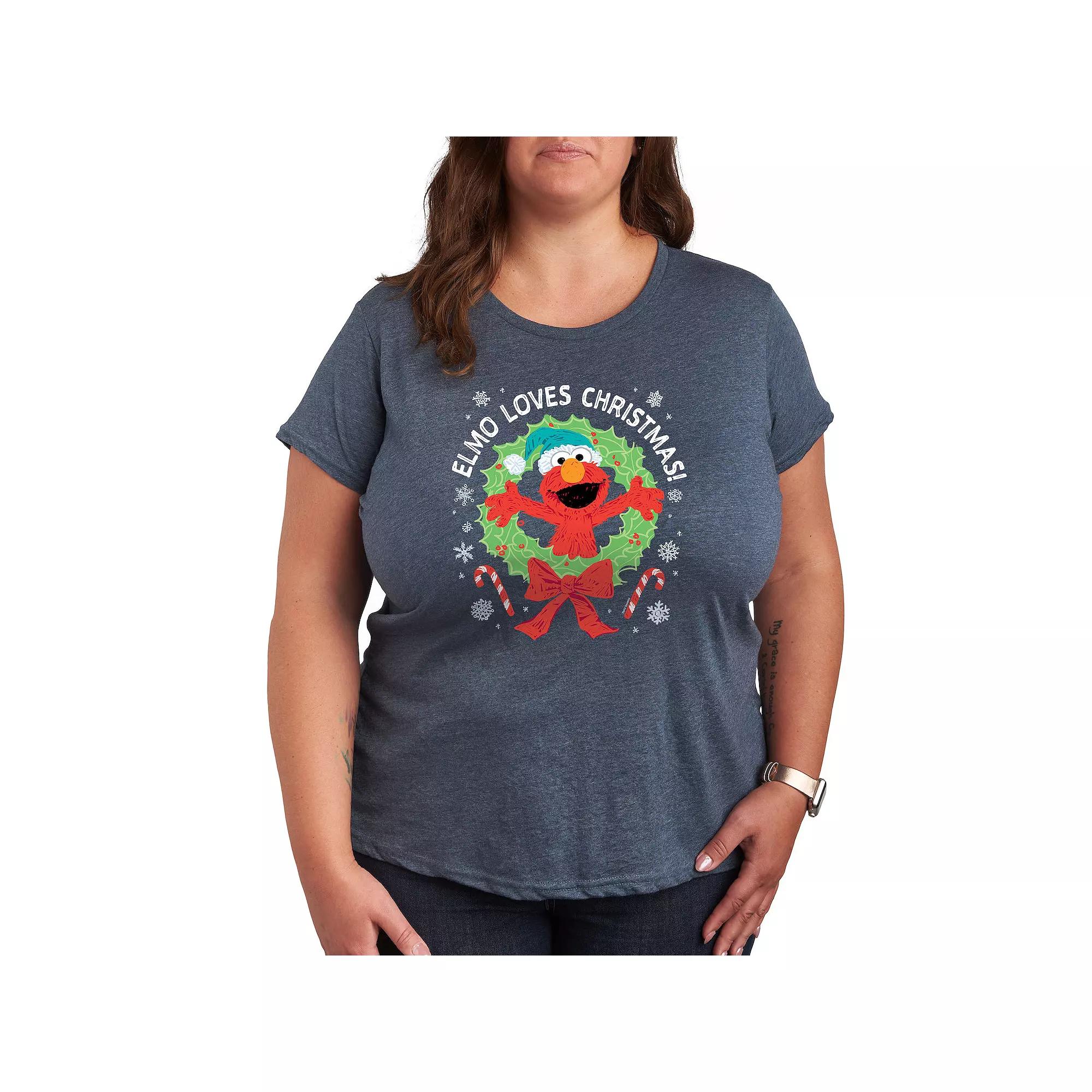 Plus Sesame Street Elmo Christmas Graphic Tee, Women's,  Product Image
