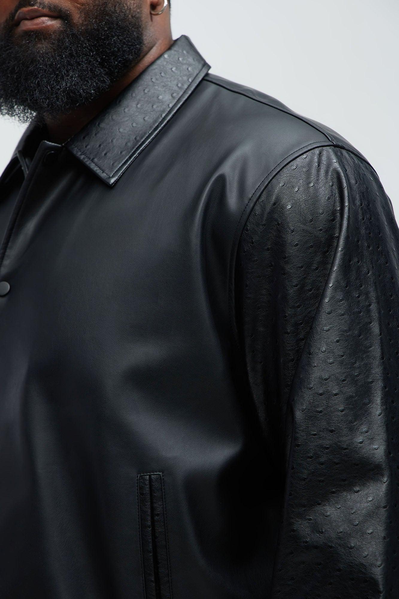 The Only Contrast Faux Leather Jacket - Black Product Image