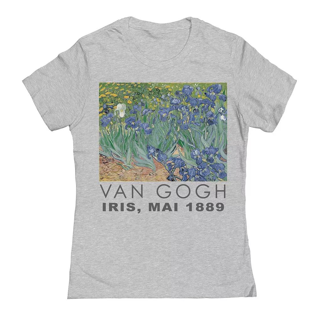 Junior's Van Gogh Iris Mai 1880 Womens Graphic Tee, Girl's, Size: XXL, Sport Gray Product Image