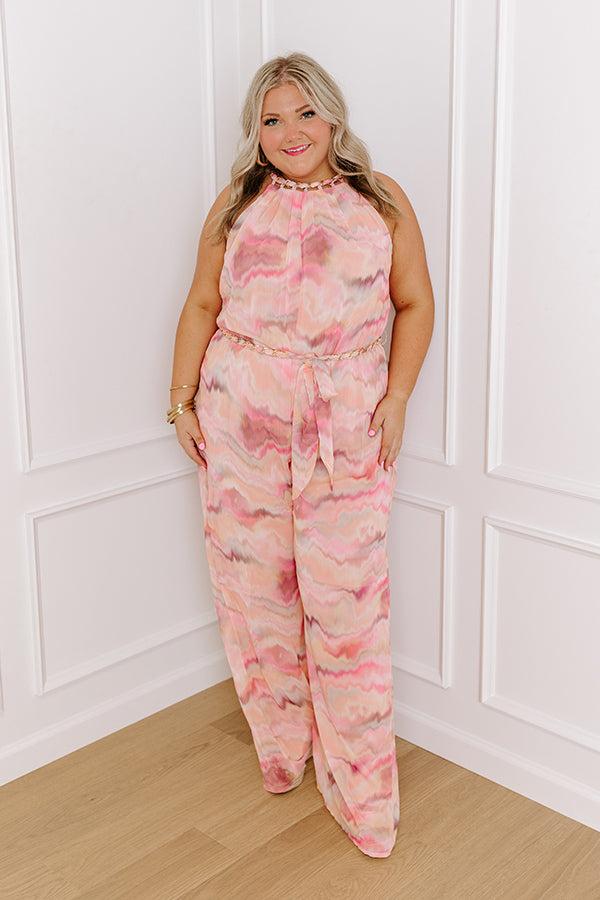 Gala Glam Watercolor Jumpsuit in Pink Curves Product Image