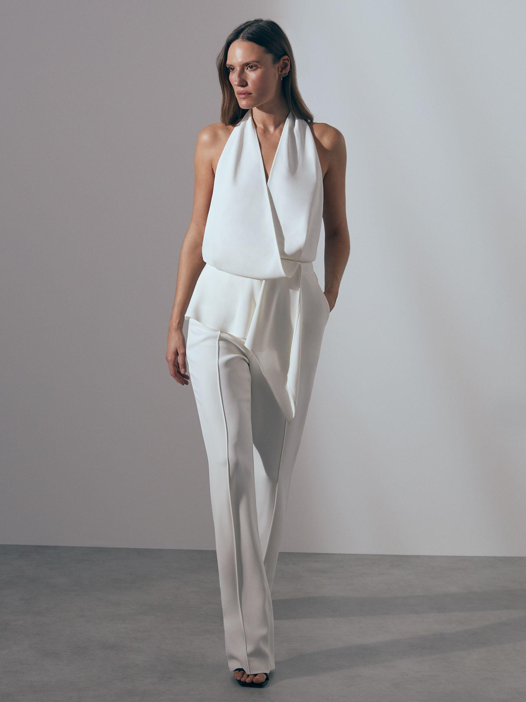 Atelier Drape Front Bridal Jumpsuit in Ivory Product Image