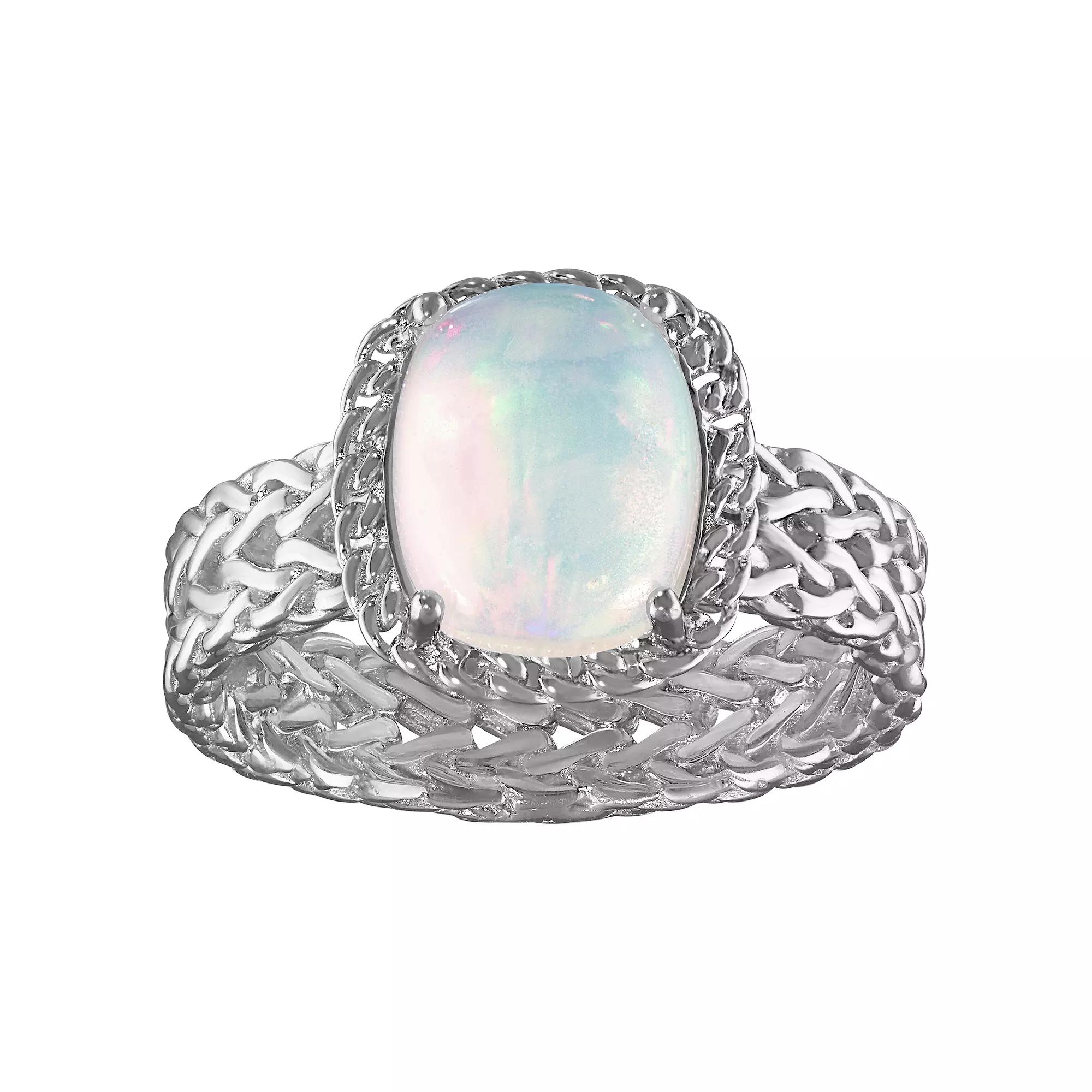 Tiara Sterling Silver Gemstone Wheat Ring, Women's, Size: 6, White Product Image