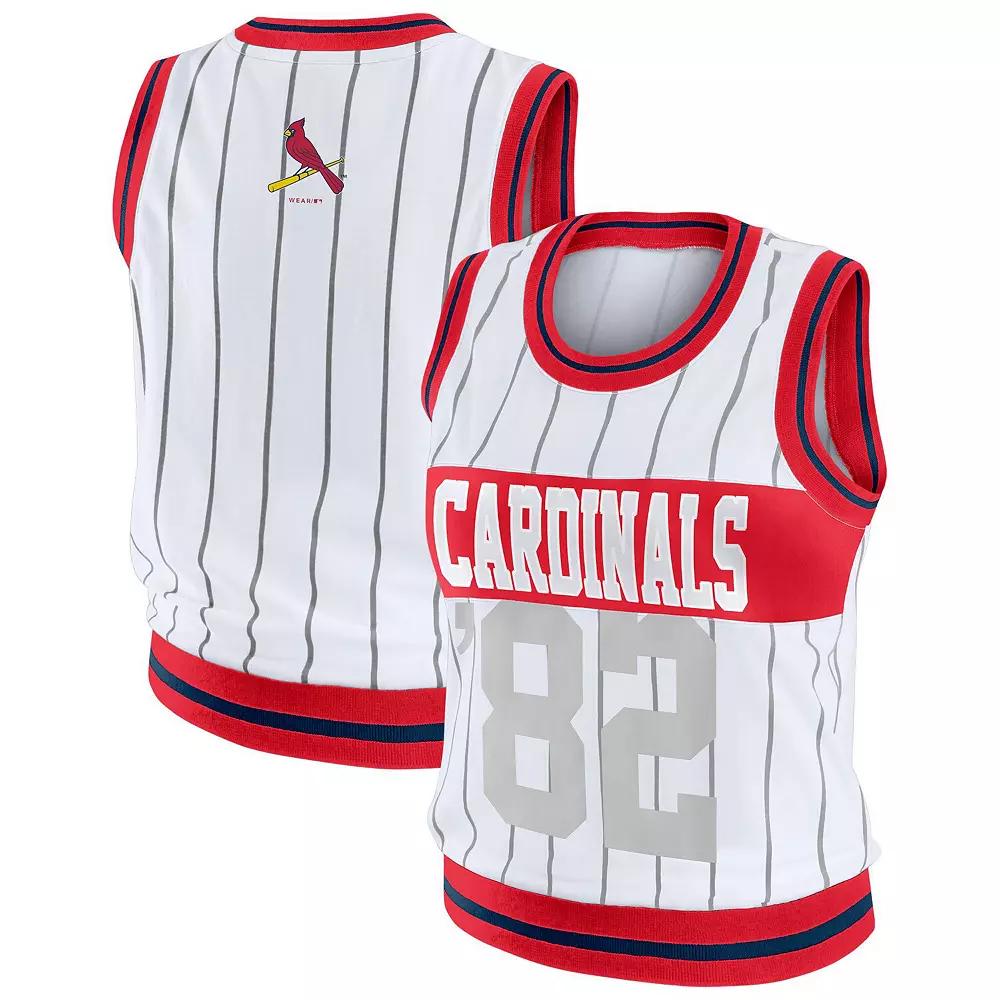 Women's WEAR by Erin Andrews White St. Louis Cardinals Sporty Tank Top,  Product Image