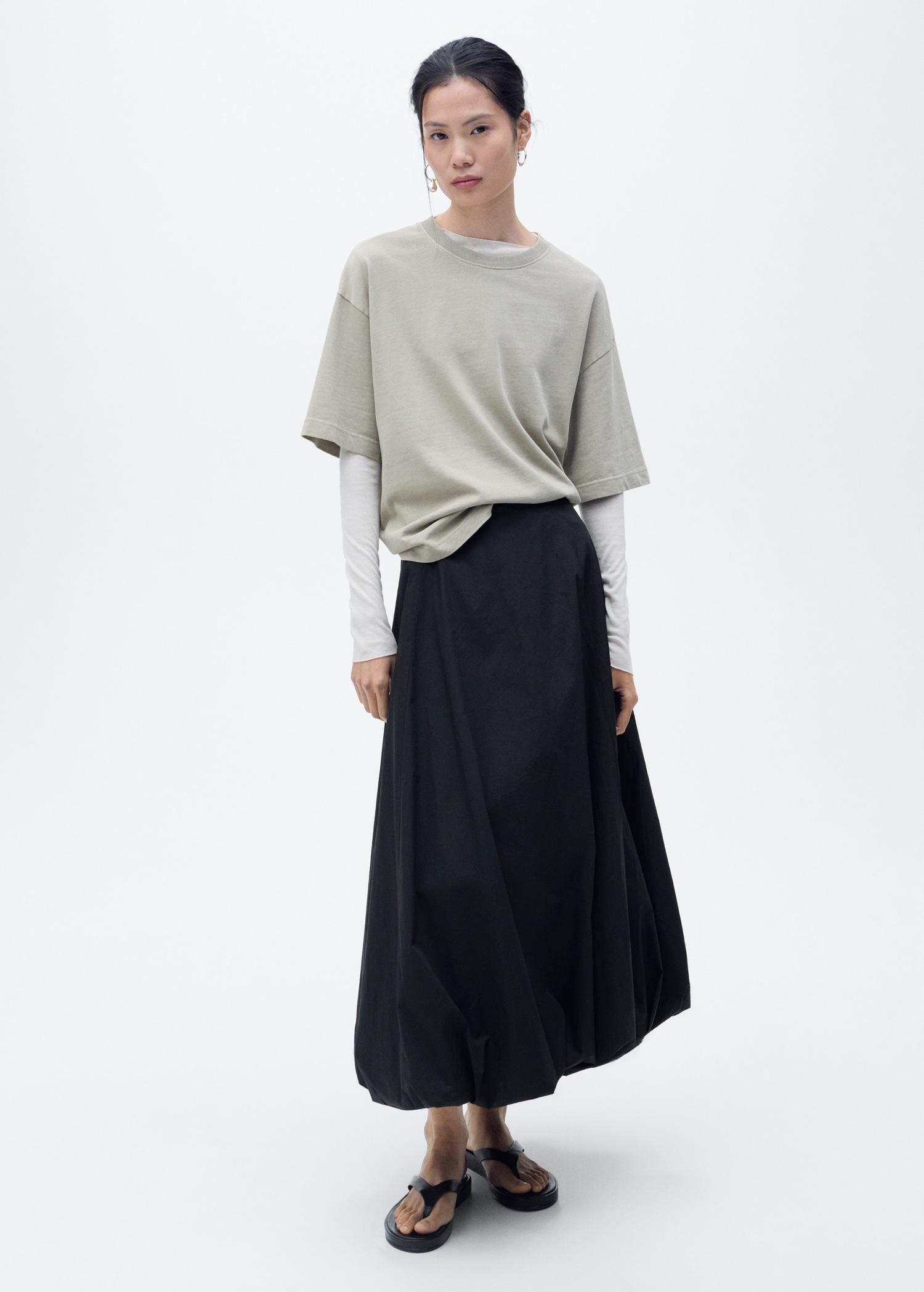 Balloon midi skirt - Women | MANGO USA Product Image