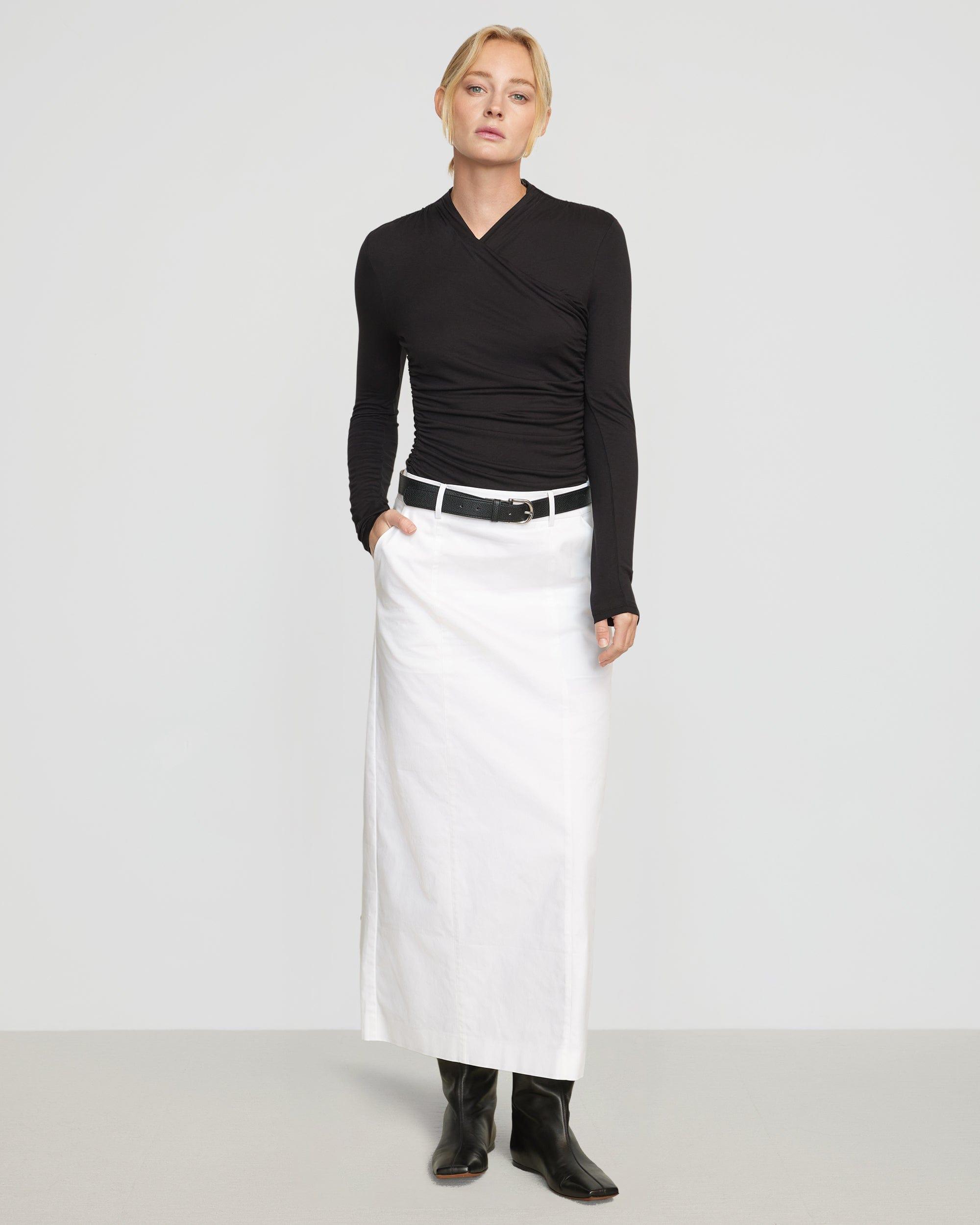 Lilou Wrap-Neck Long-Sleeve Tee Product Image