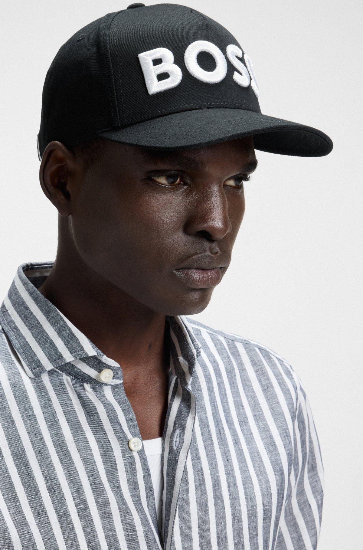 BOSS - Cotton-twill cap with embroidered logo - Black Product Image