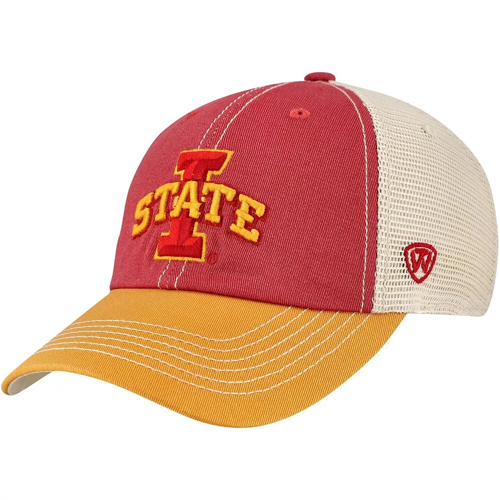 Mens Top of the World Cardinal/Gold Iowa State Cyclones Off Road Adjustable Trucker Hat Product Image