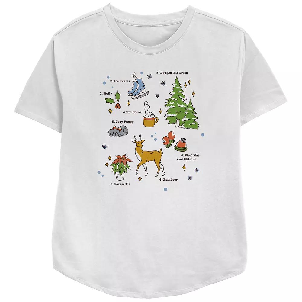 Women's Christmas Icons Spread Relaxed Fit Graphic Tee,  Product Image