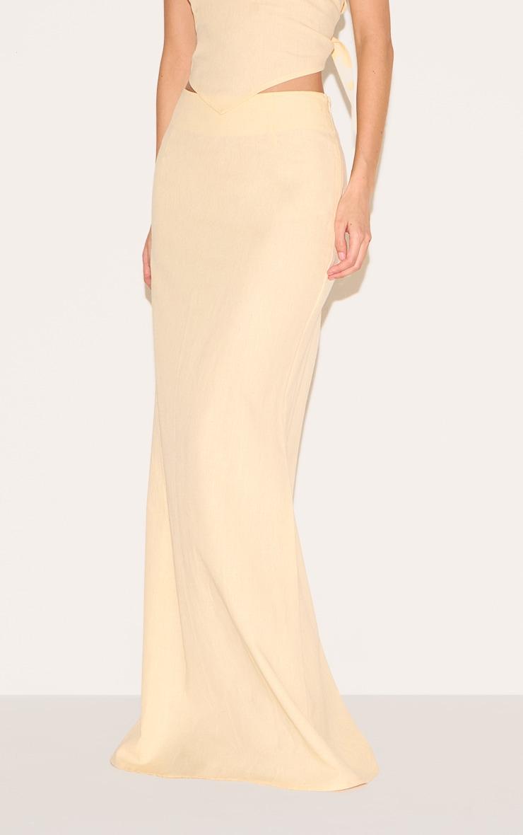  Butter Yellow Woven Maxi Skirt Product Image