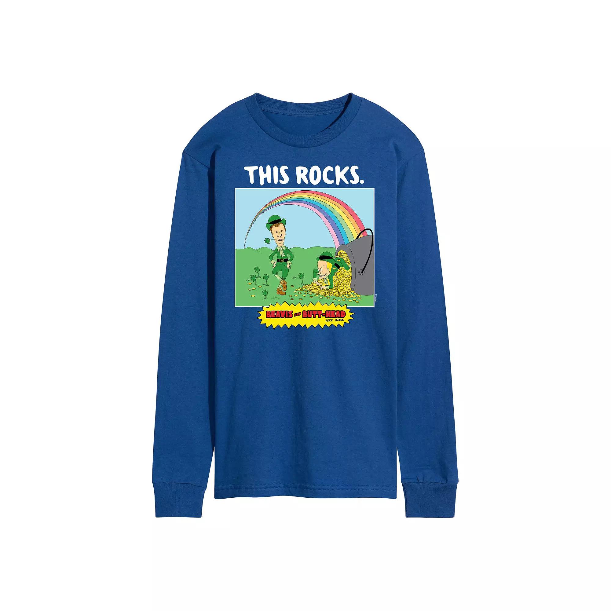 Men's Beavis And Butthead St Patricks Day Long Sleeve Tee,  Product Image