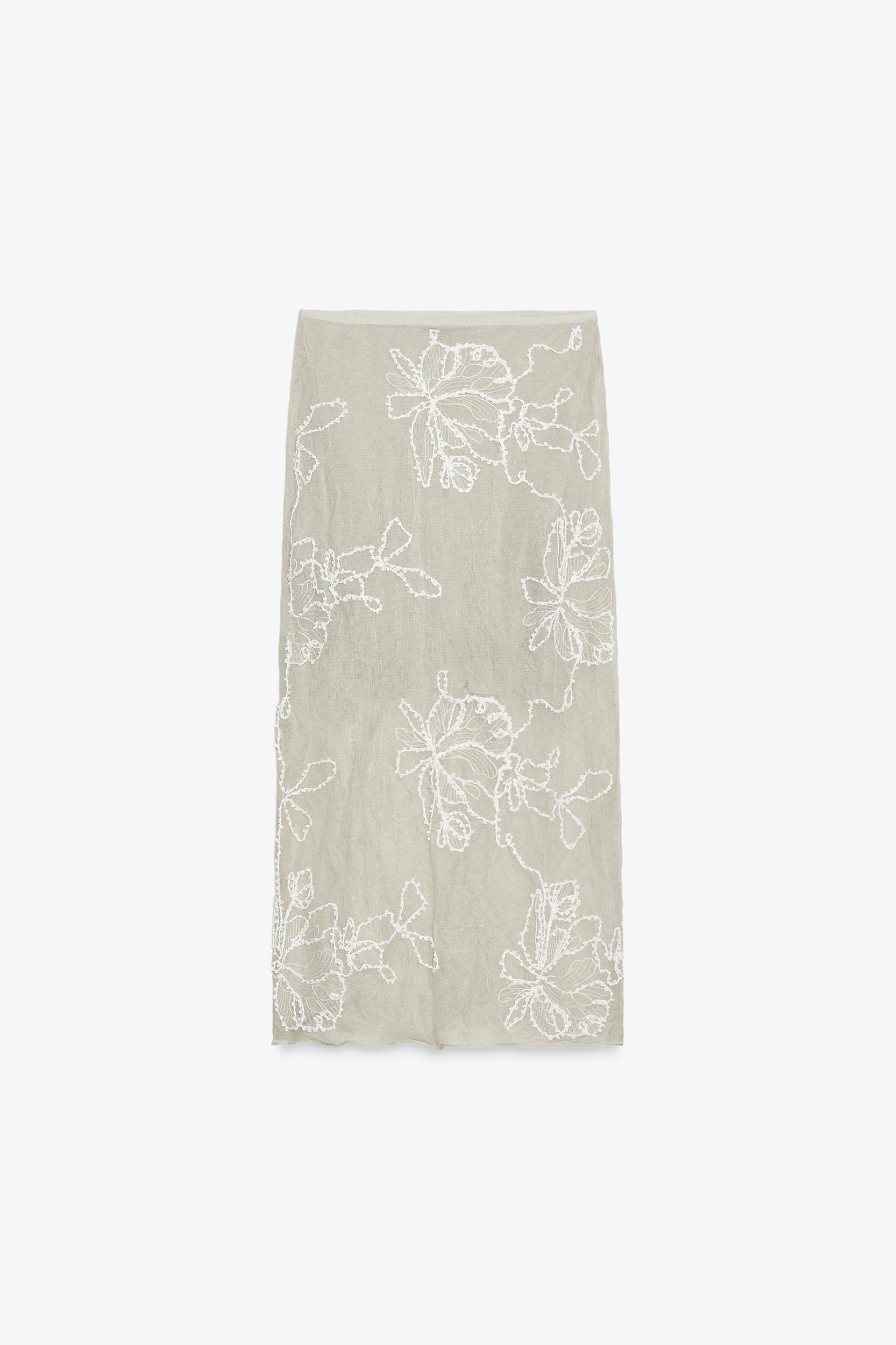 SEMI-SHEER STRUCTURED KNIT SKIRT Product Image