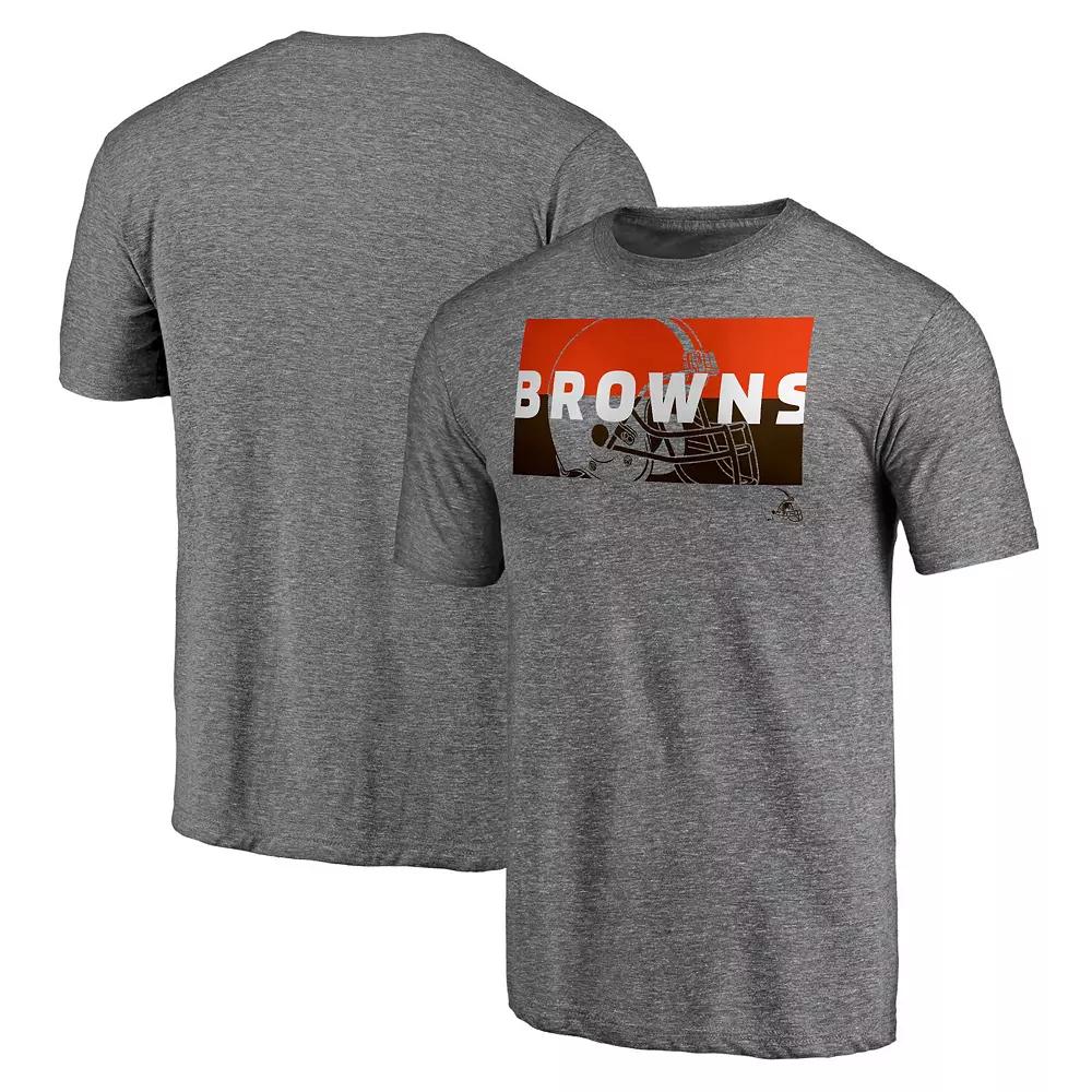 Mens Fanatics Branded Heathered Gray Cleveland Browns Block Party Square Off Tri-Blend T-Shirt Product Image