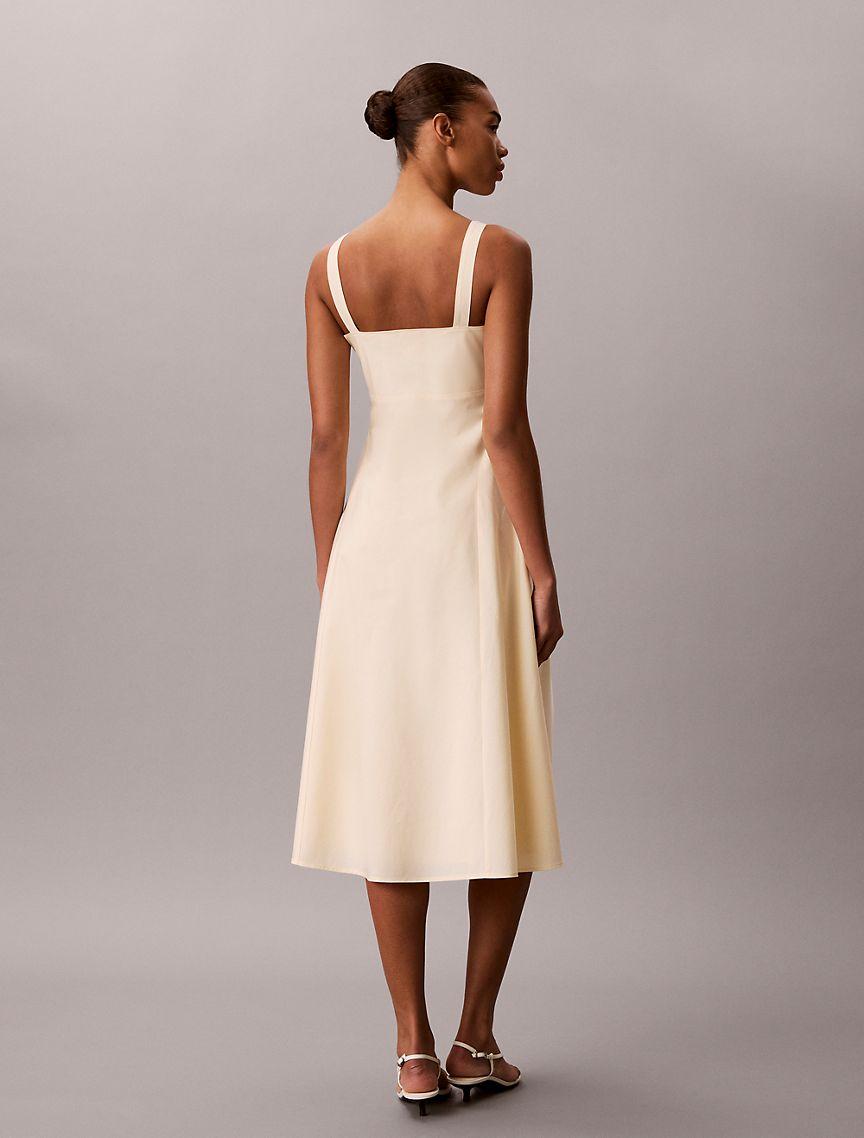 Cotton Poplin Sleeveless Midi Dress Product Image