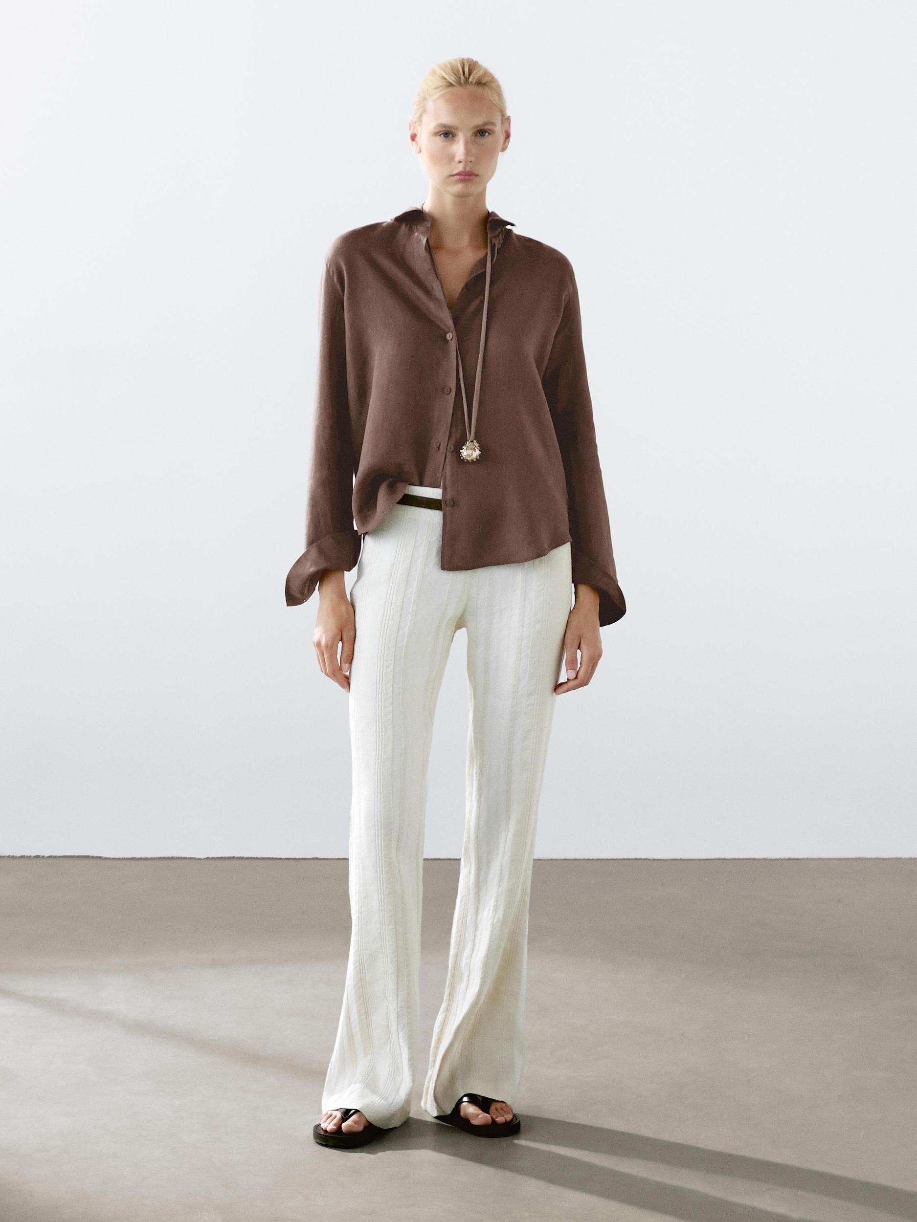 Flowing 100% linen shirt Product Image