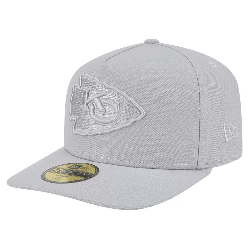 Men's New Era Gray Kansas City Chiefs Color Pack A-Frame 59FIFTY Fitted Hat, Size: 7 7/8, Grey Product Image