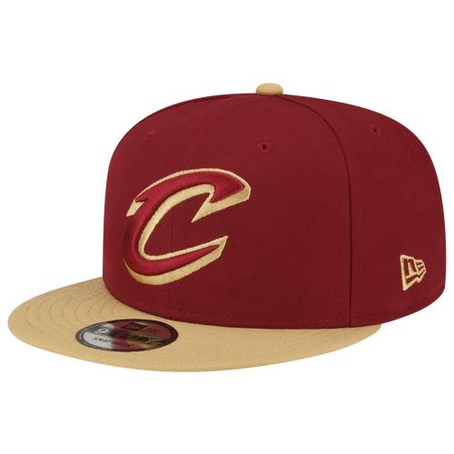 Men's New Era Wine/Gold Cleveland Cavaliers Official Team Color 2Tone 9FIFTY Snapback Hat Product Image