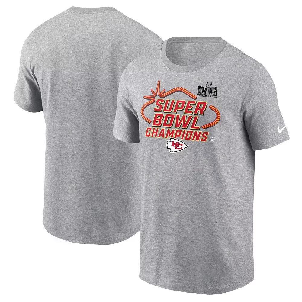 Men's Nike Heather Gray Kansas City Chiefs Super Bowl LVIII Champions Locker Room Trophy Collection Tall T-Shirt, Size: 3XLT, Grey Product Image