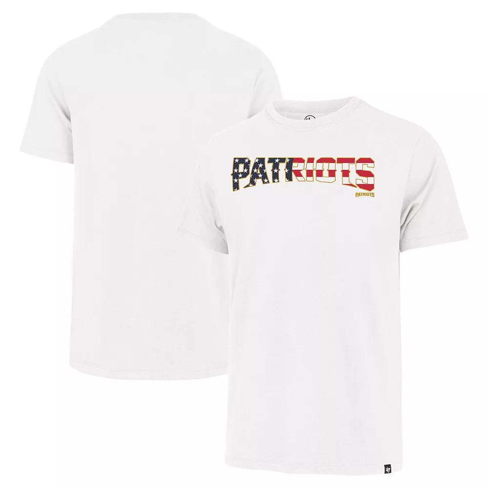 Men's '47 White New England Patriots Flag Script Franklin T-Shirt,  Product Image