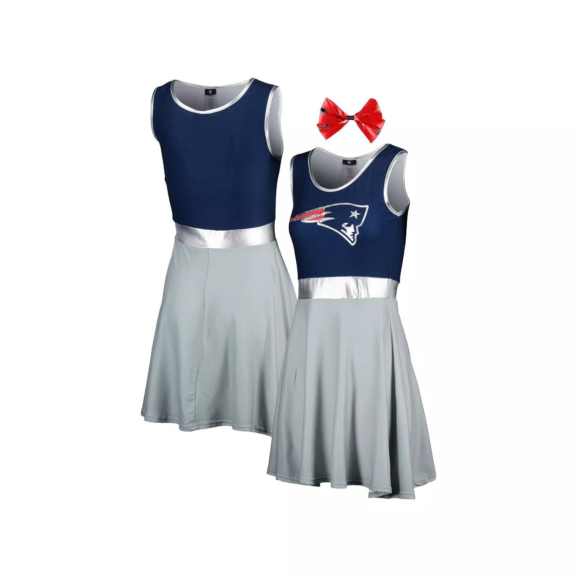 Women's Navy/Gray New England Patriots Game Day Costume Dress Set, Size: XL, Blue Product Image