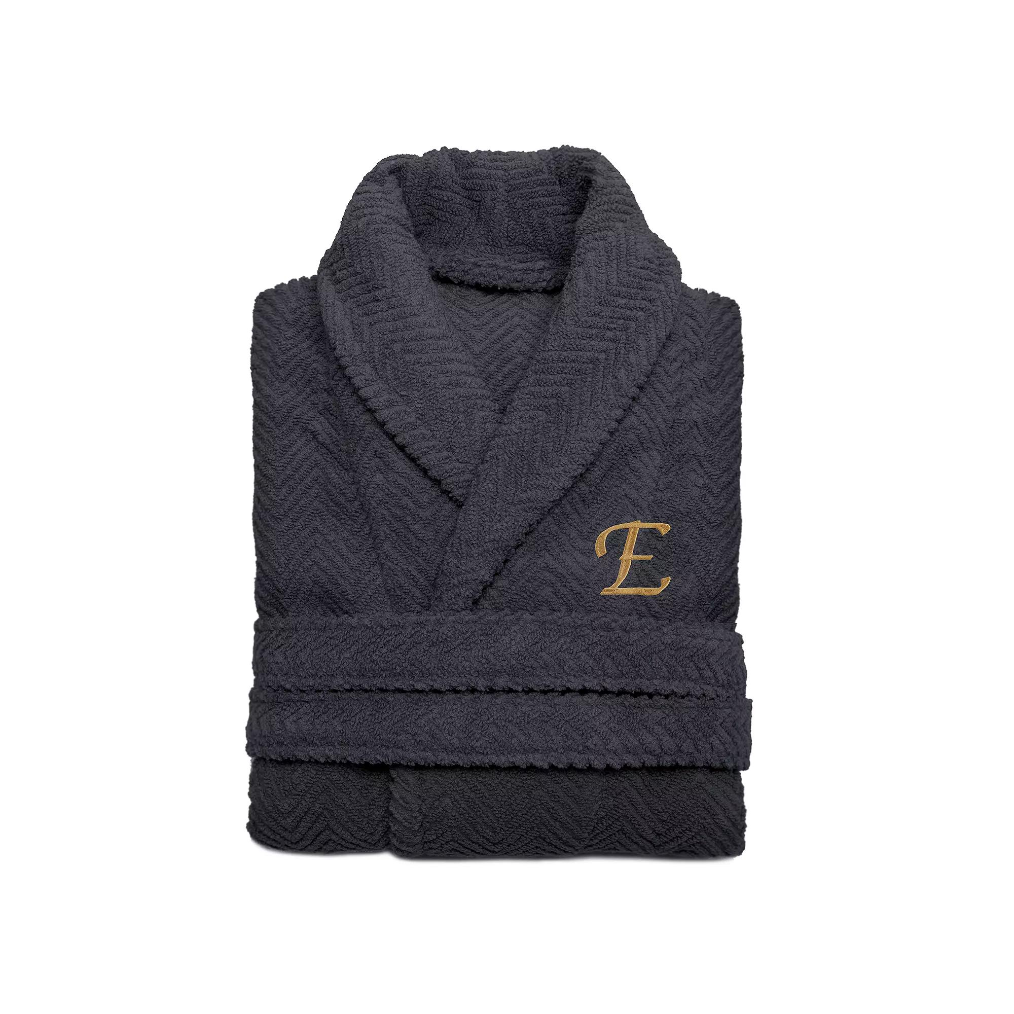 Linum Home Textiles Turkish Cotton Personalized Herringbone Weave Bathrobe, Adult Unisex,  Product Image