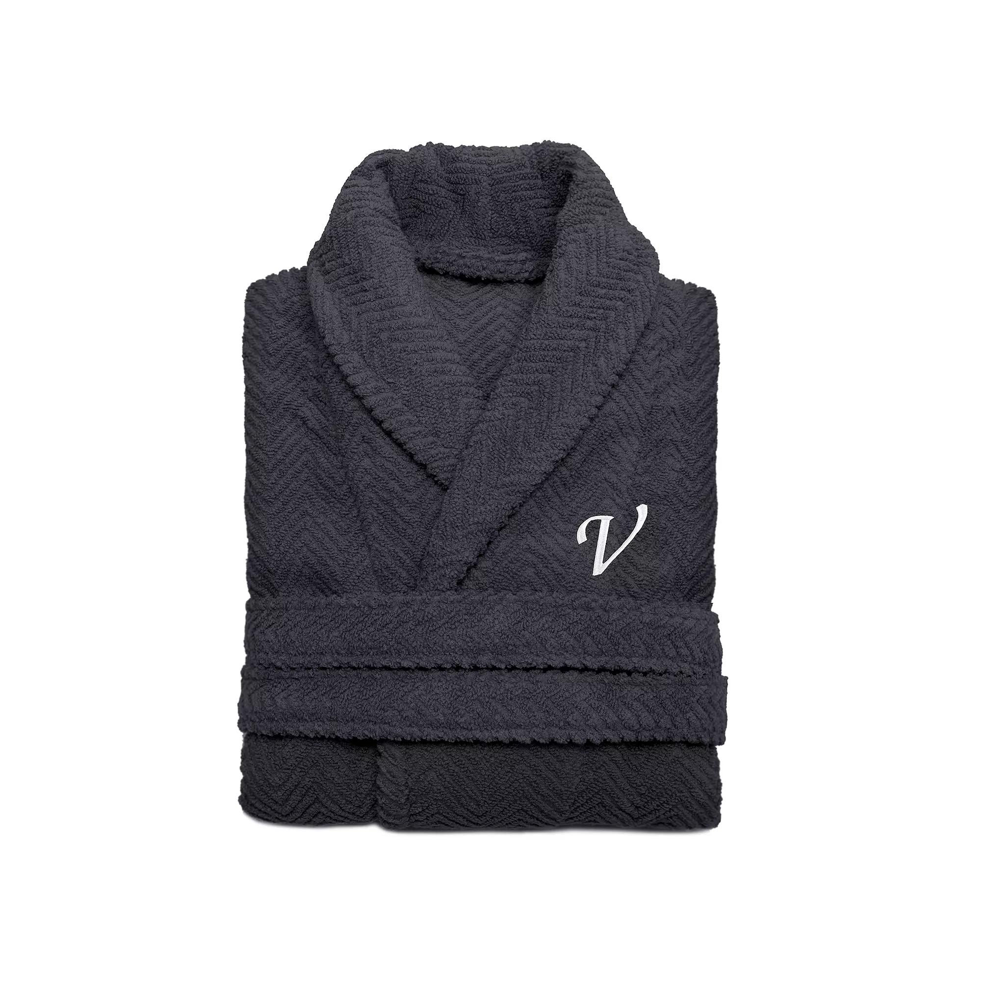 Linum Home Textiles Turkish Cotton Personalized Herringbone Weave Bathrobe, Adult Unisex,  Product Image