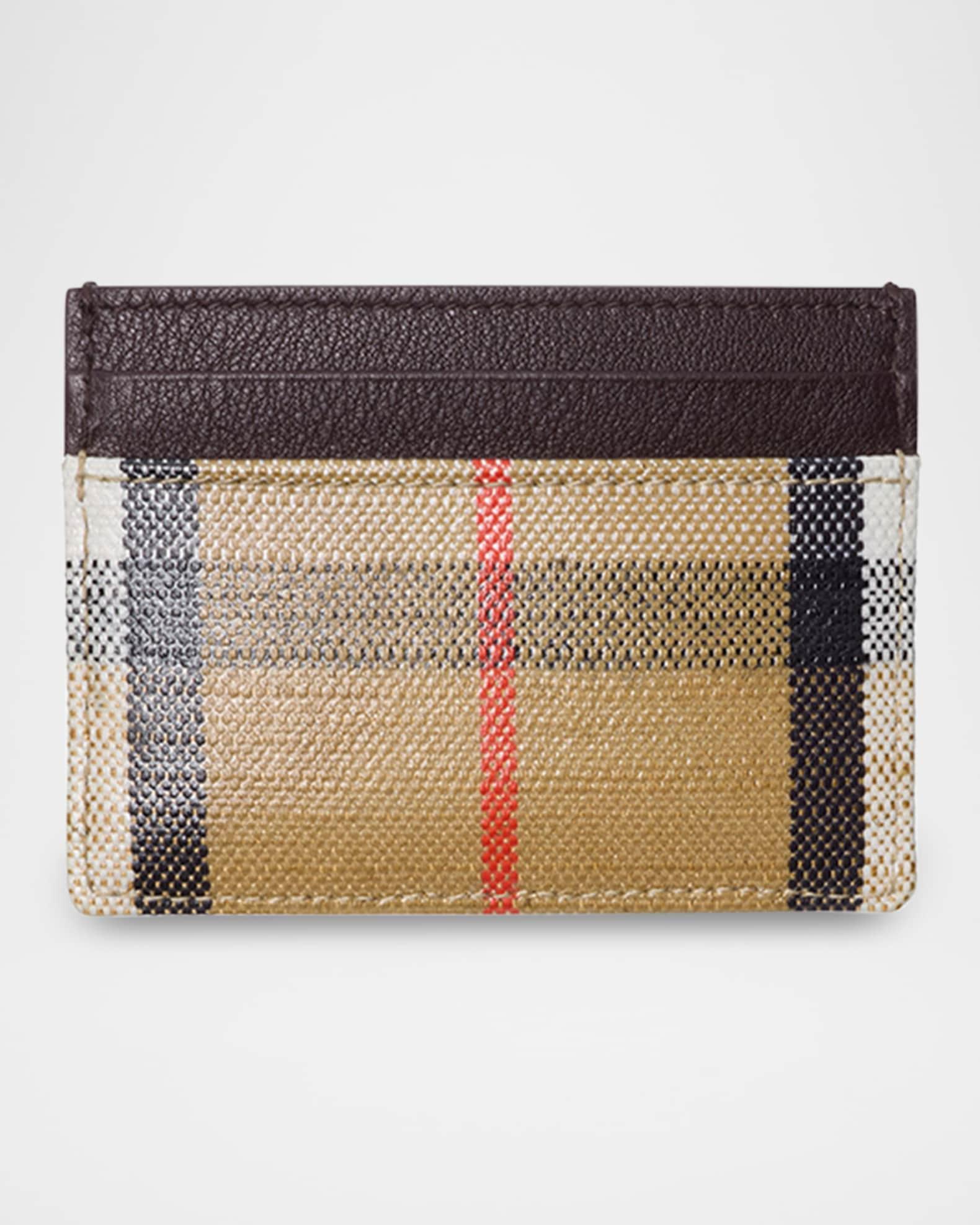 Highlands Check Jacquard Leather Card Case Product Image