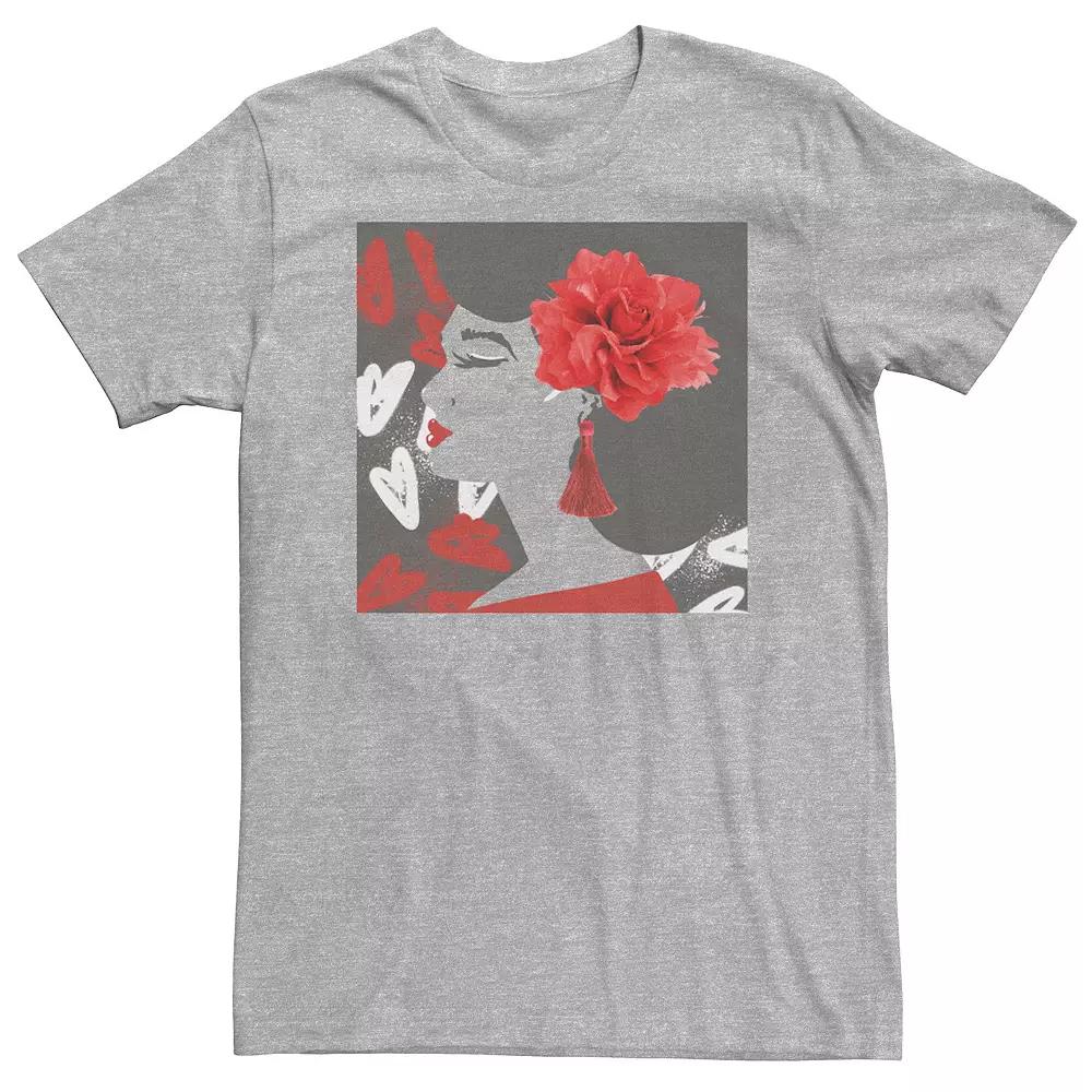 Big & Tall Graffiti Floral Girl Tee, Men's,  Product Image