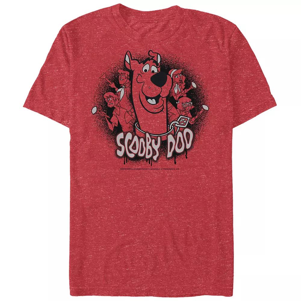 Big & Tall Scooby-Doo And Friends Spray Paint Graphic Tee, Men's, Size: 4XL Tall, Red Grey Product Image