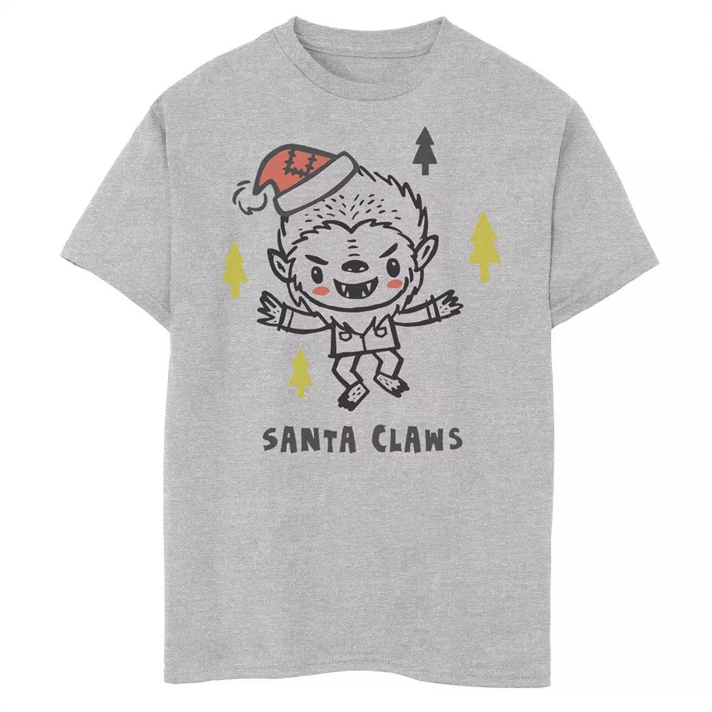 Boys 6-20 Universal Monsters Christmas Wolf Man Santa Claws Graphic Tee, Boy's,  Product Image