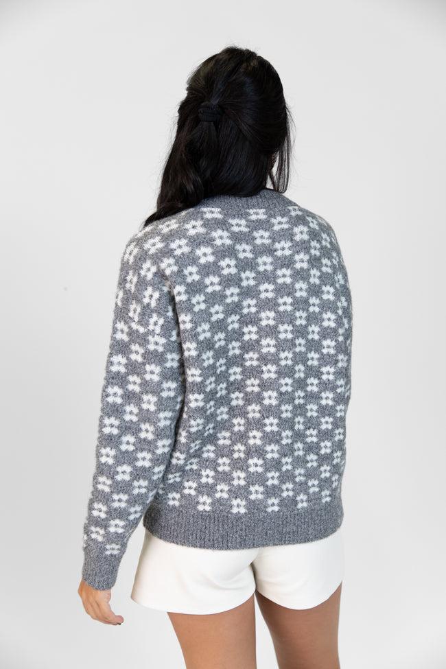Gonna Go Far Grey Flower Print Sweater FINAL SALE Product Image