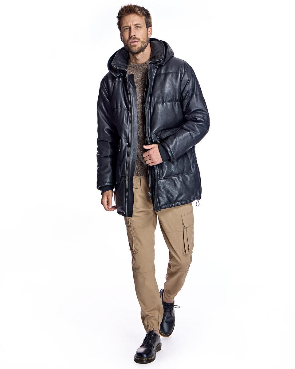 Men's Horizontal Leather Jacket Product Image