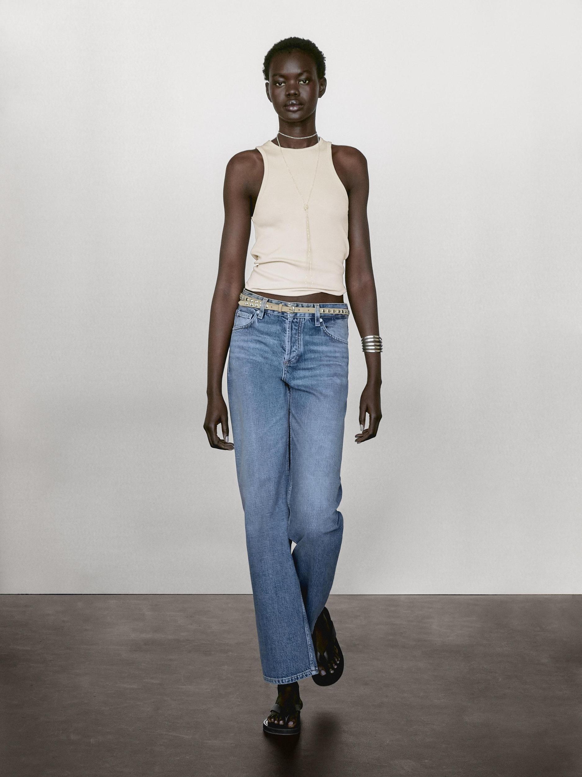 Cotton blend halter-neck top Product Image