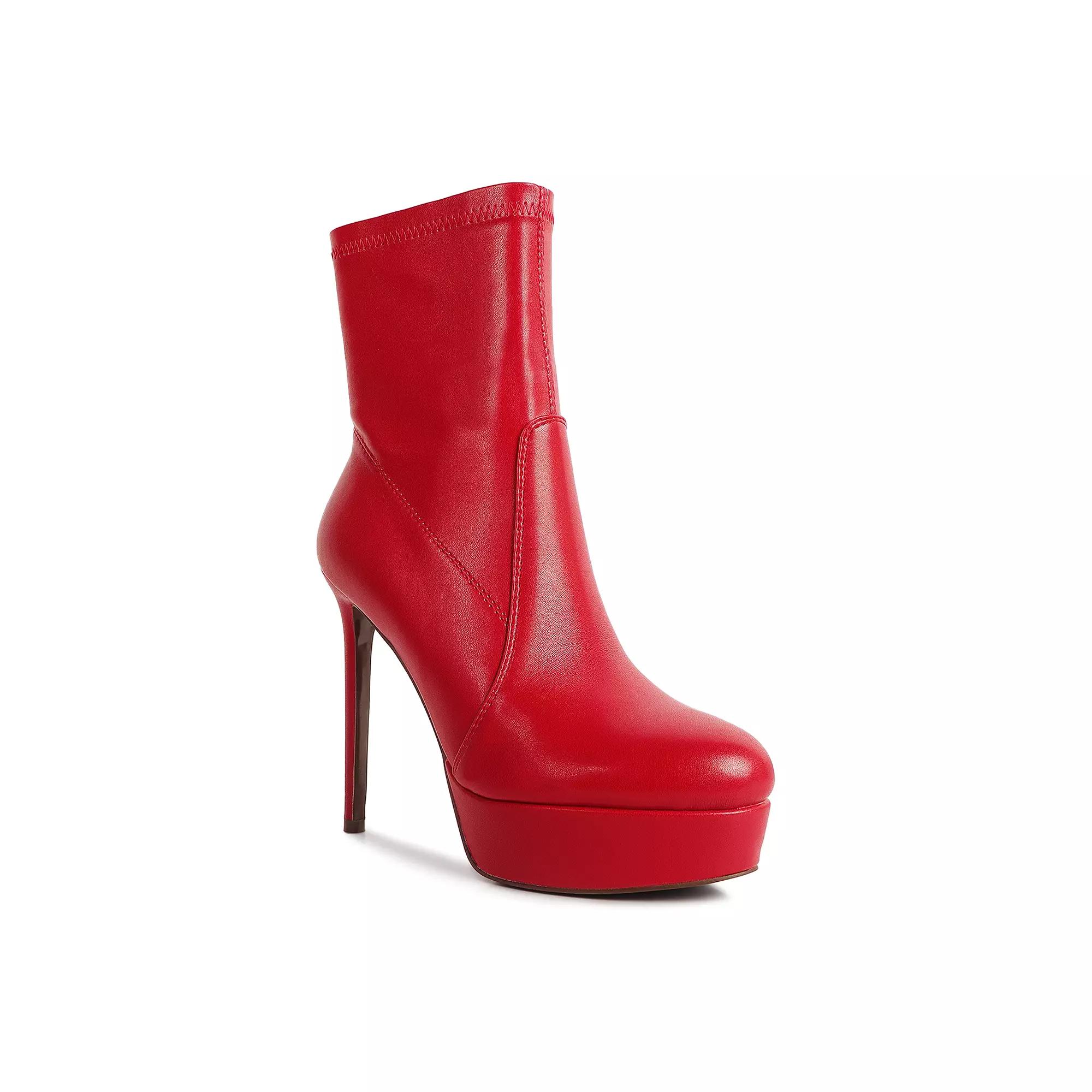 London Rag Rossetti Women's Stretch High Heel Ankle Boots, Size: 5, Red Product Image